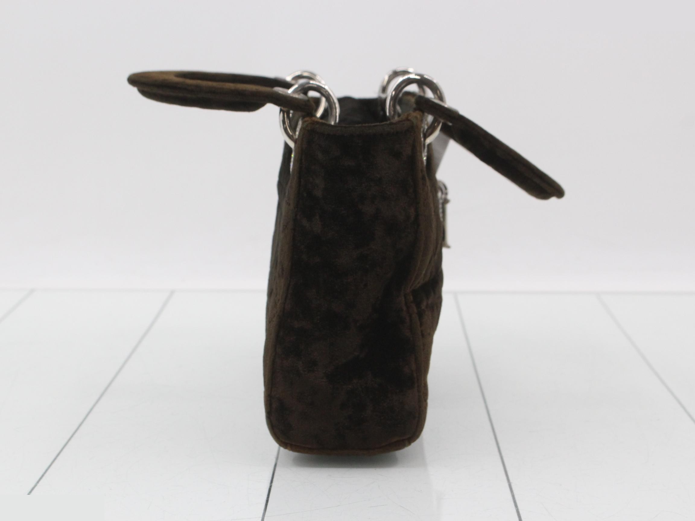 Cannage Lady Dior Mini Cannage Velour Khaki — view 4