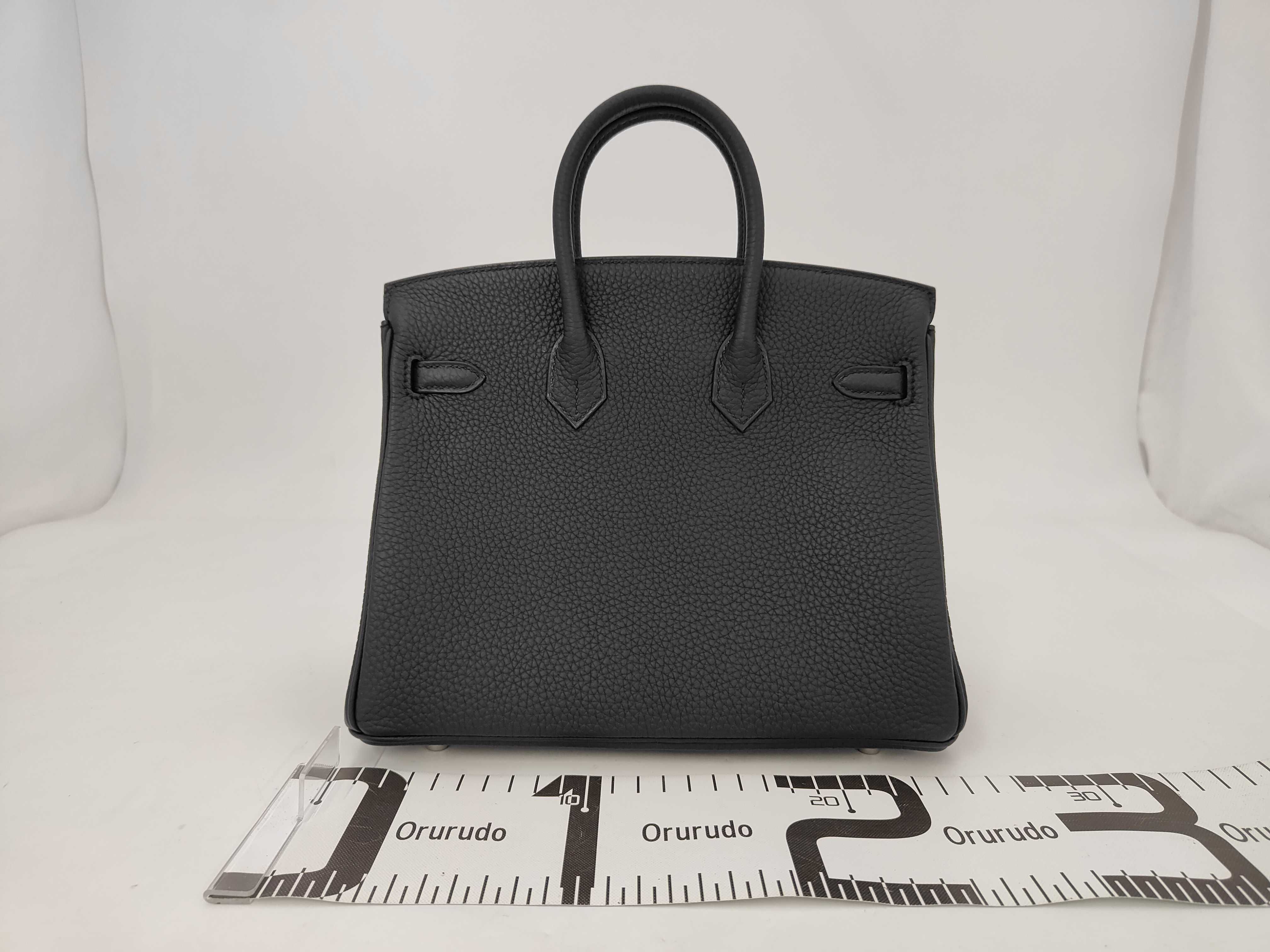 Birkin 25 Black Togo Silver Hardware G Stamp Handbag — view 2