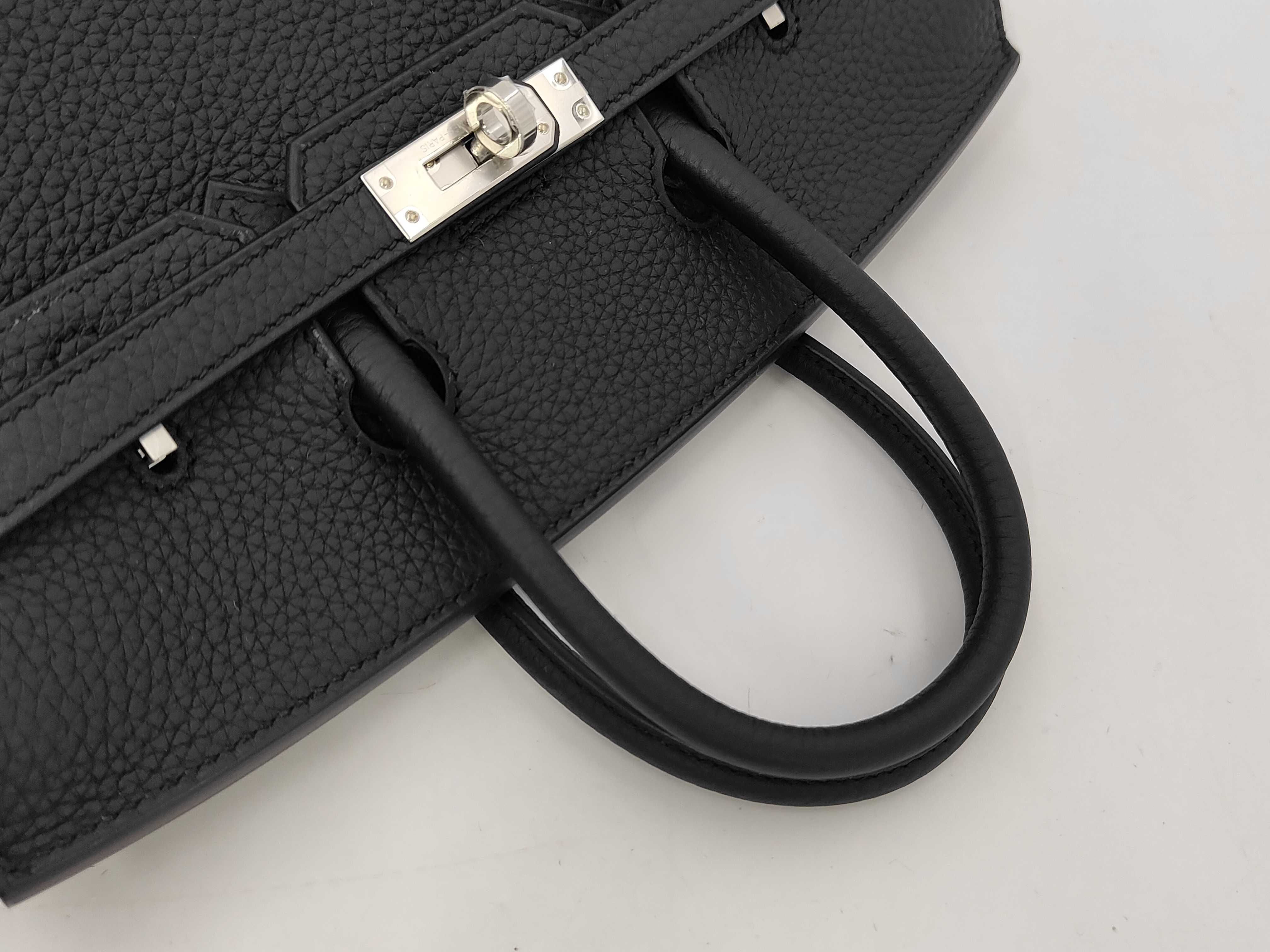 Birkin 25 Black Togo Silver Hardware G Stamp Handbag — view 3