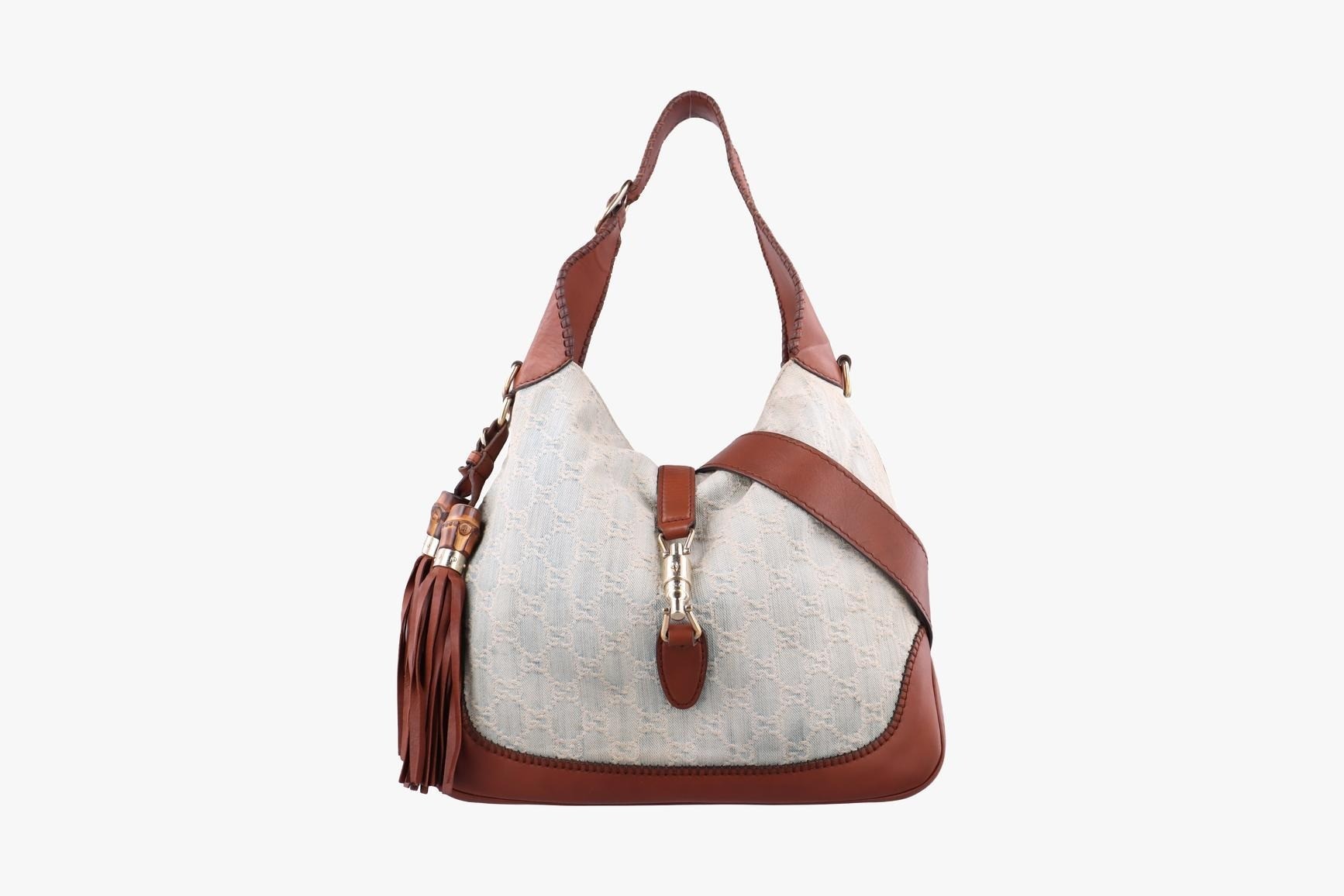 New Jackie Denim x Leather White x Brown