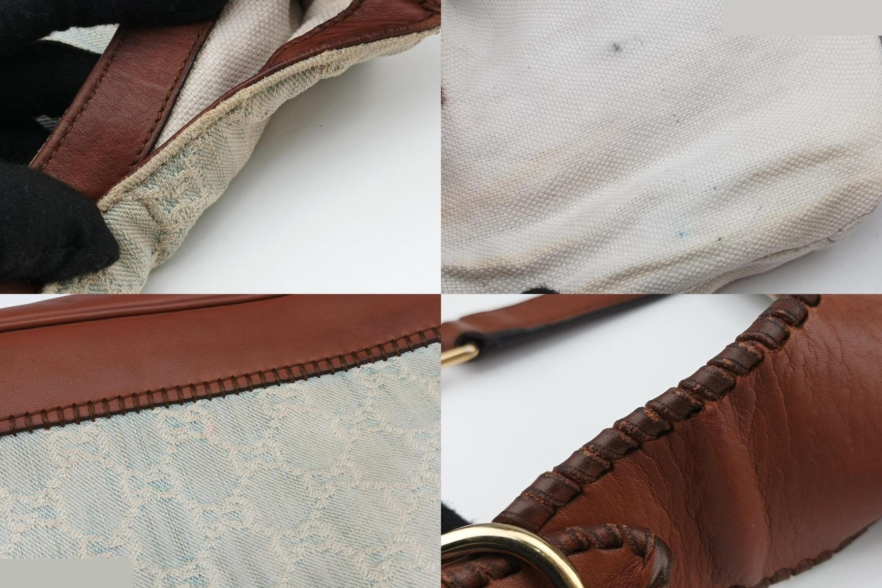 New Jackie Denim x Leather White x Brown — view 11