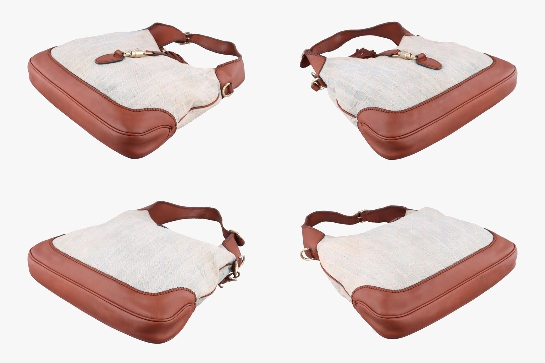 New Jackie Denim x Leather White x Brown — view 4