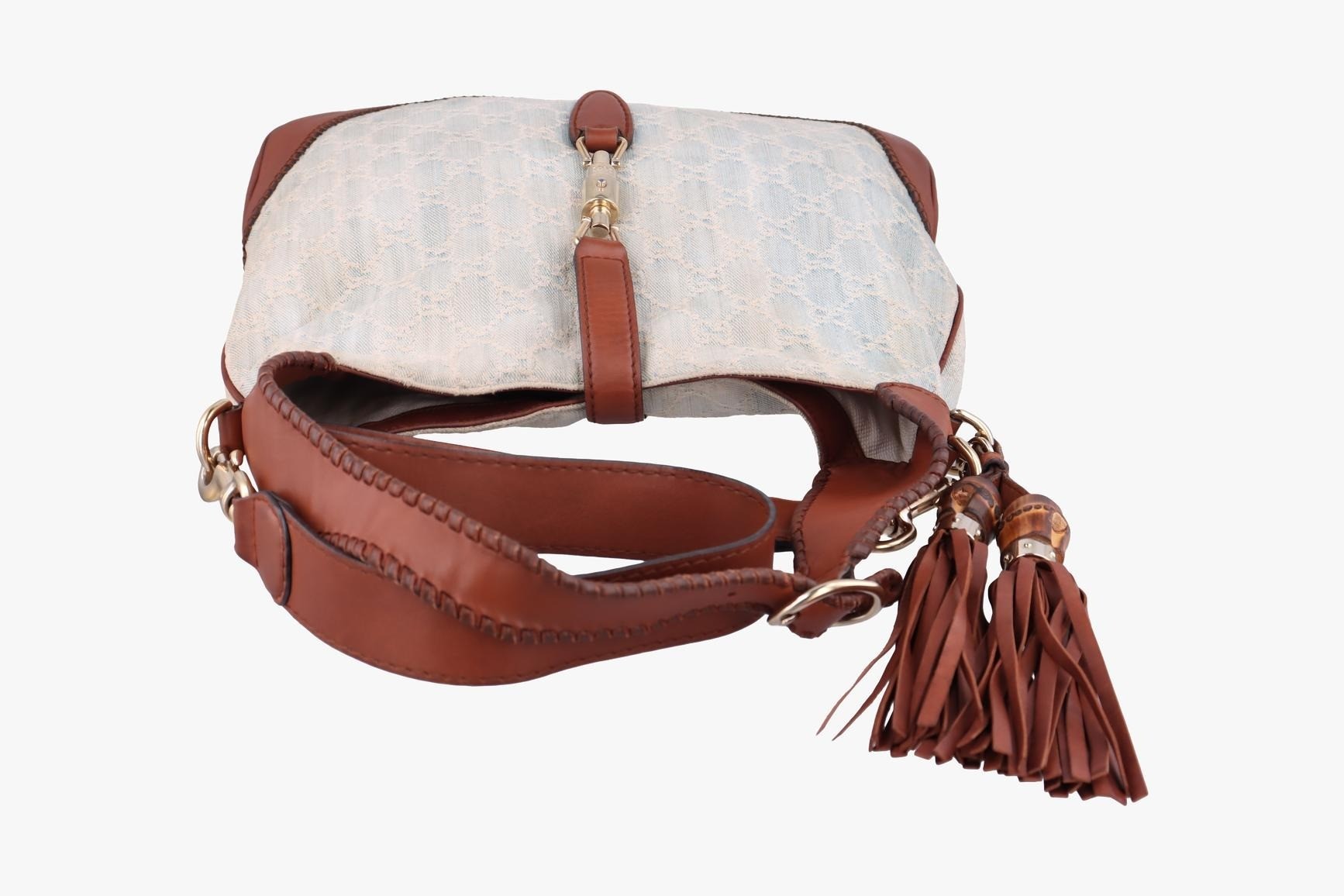 New Jackie Denim x Leather White x Brown — view 5