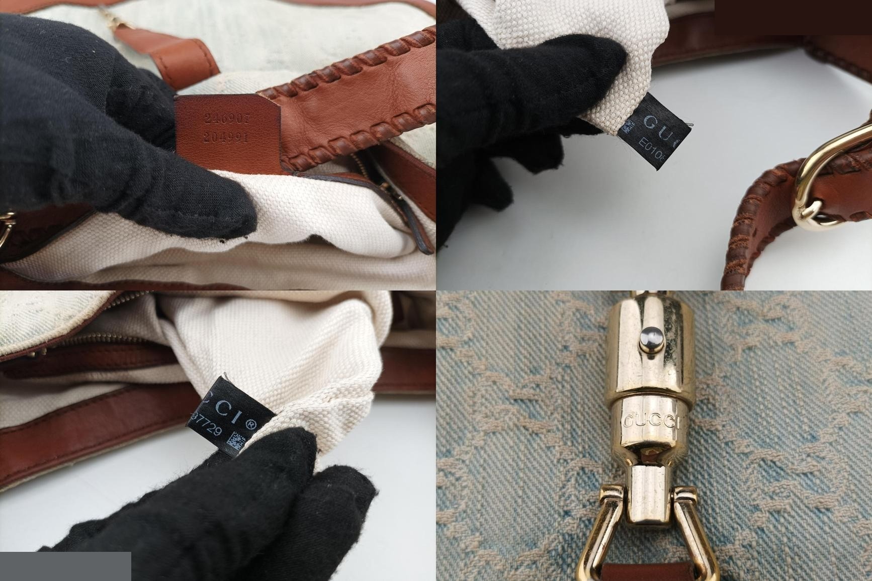 New Jackie Denim x Leather White x Brown — view 8