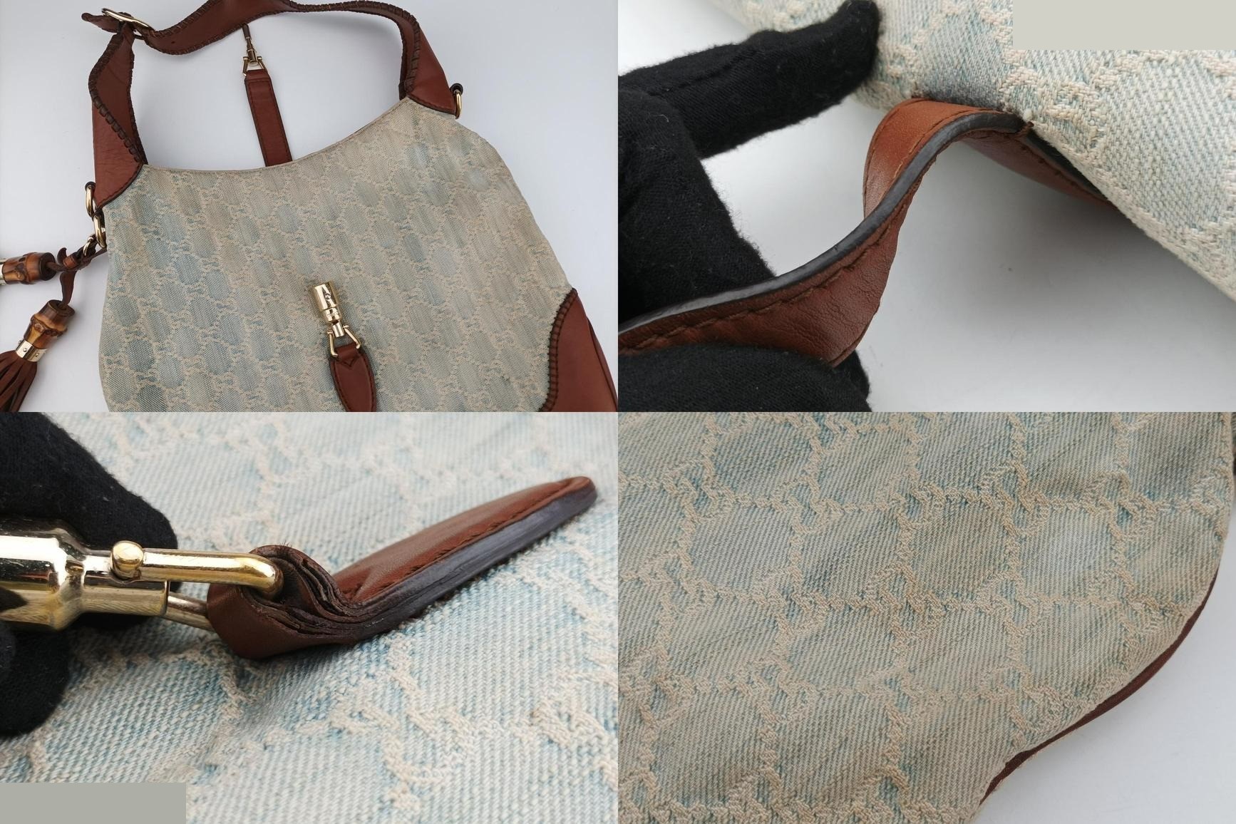 New Jackie Denim x Leather White x Brown — view 9