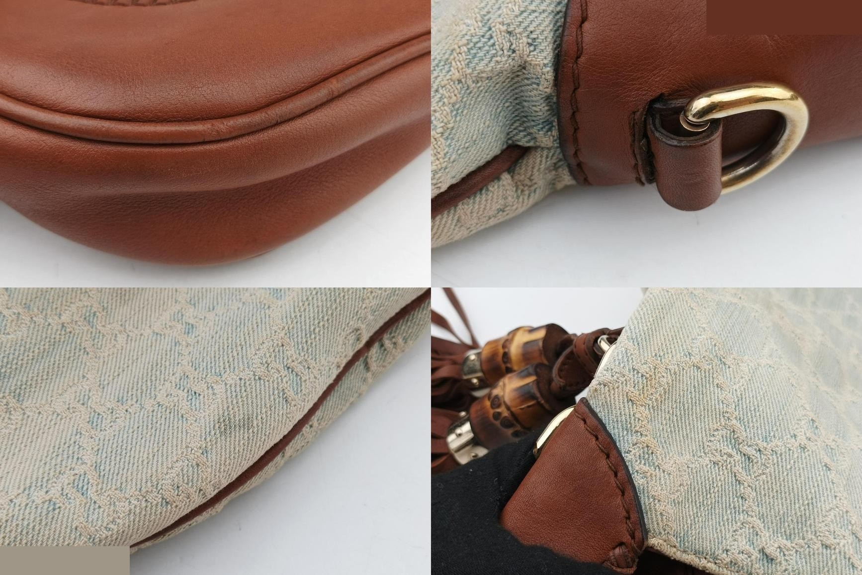 New Jackie Denim x Leather White x Brown — view 10