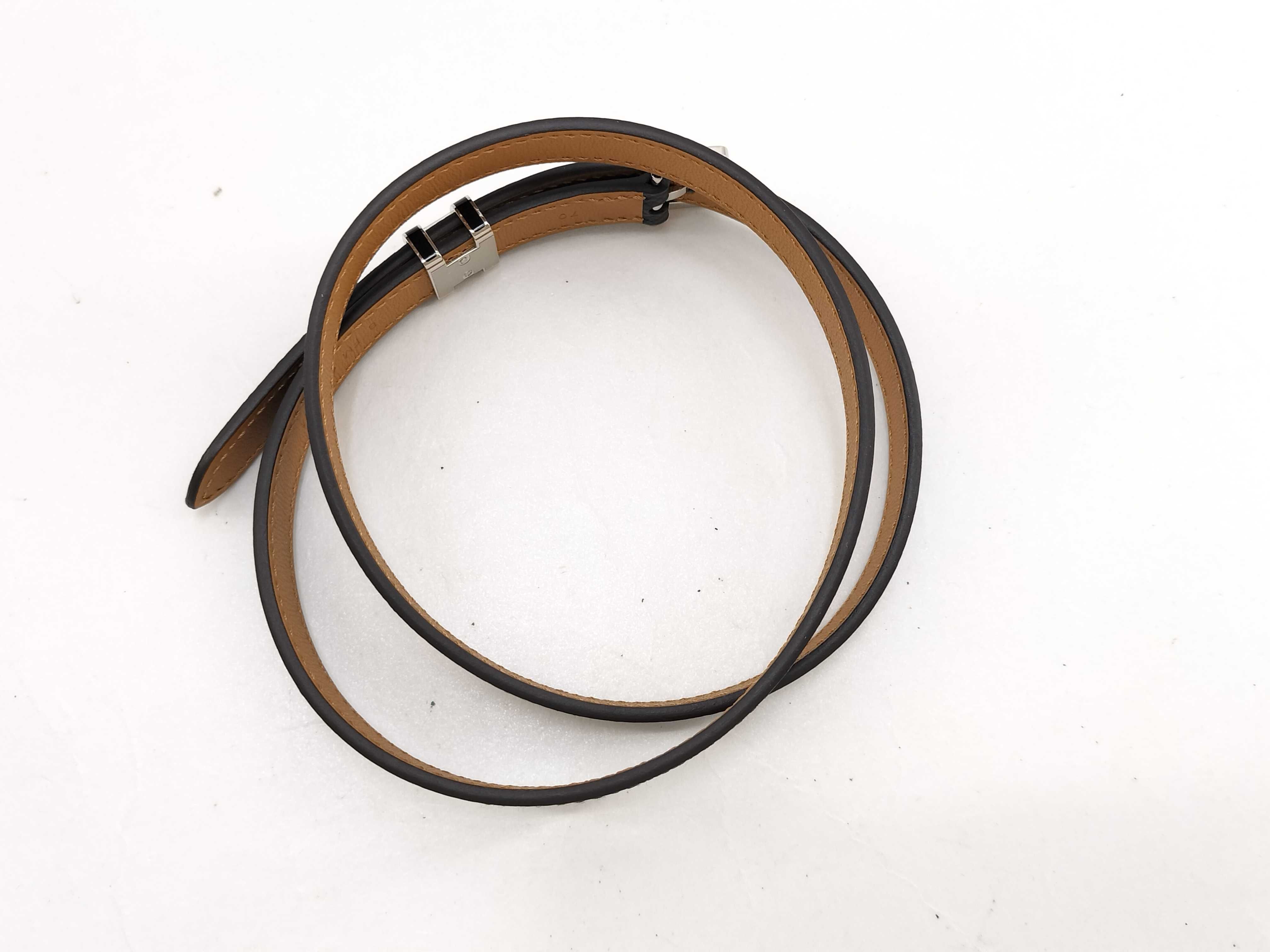 Pop H Belt 13mm "70" Black x Brown B Stamp Hermes Belt — view 3