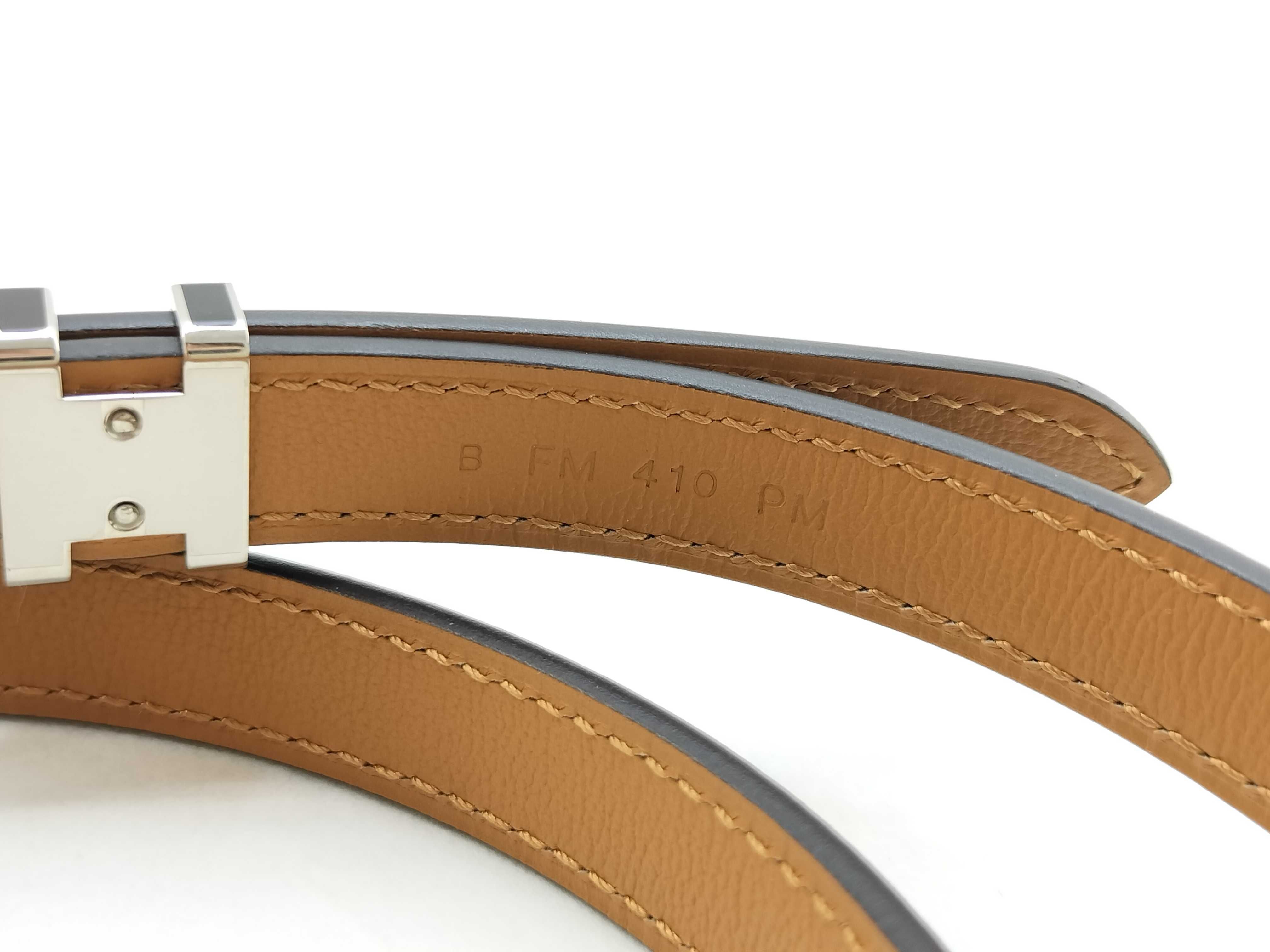 Pop H Belt 13mm "70" Black x Brown B Stamp Hermes Belt — view 4