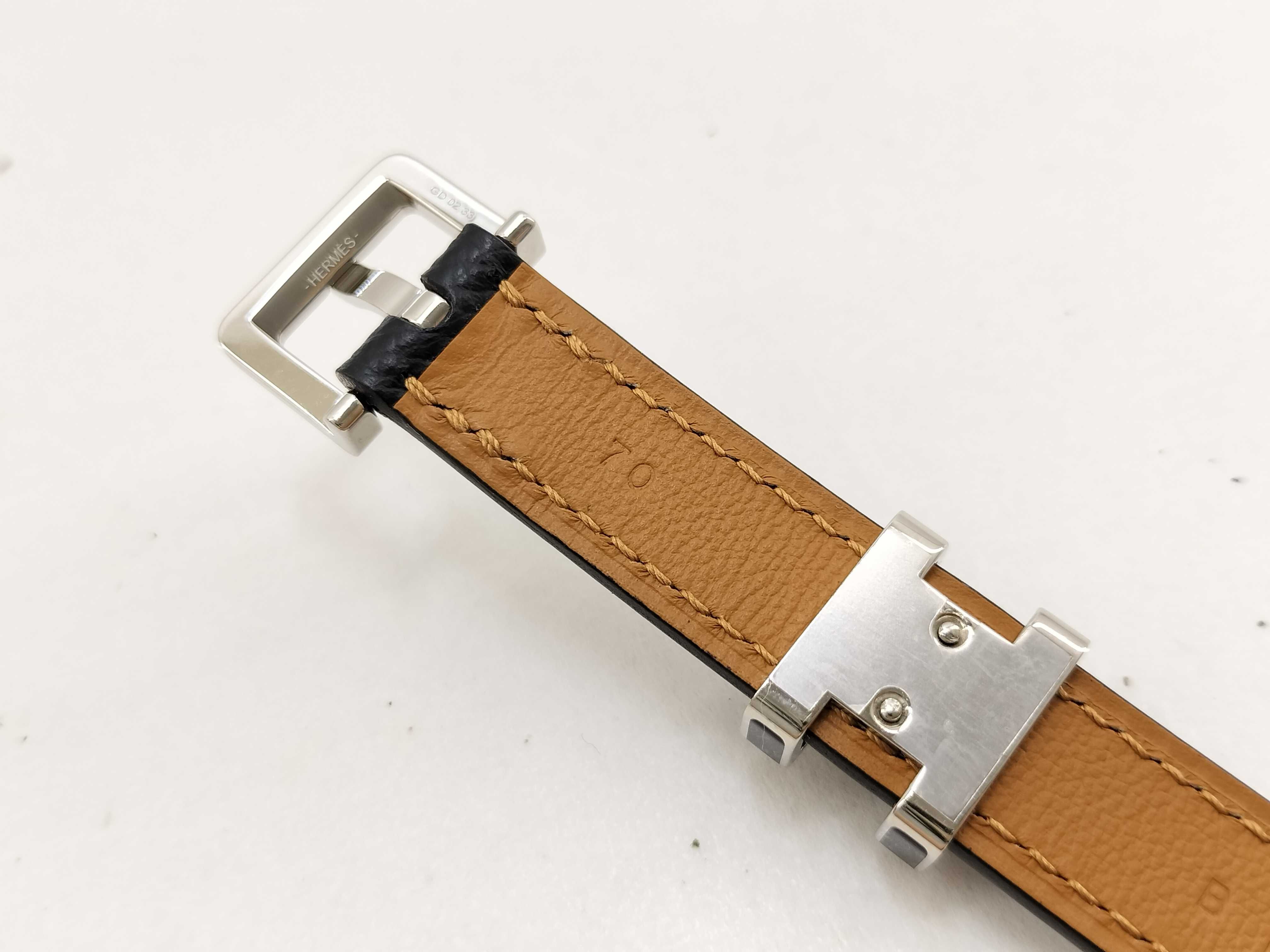 Pop H Belt 13mm "70" Black x Brown B Stamp Hermes Belt — view 5