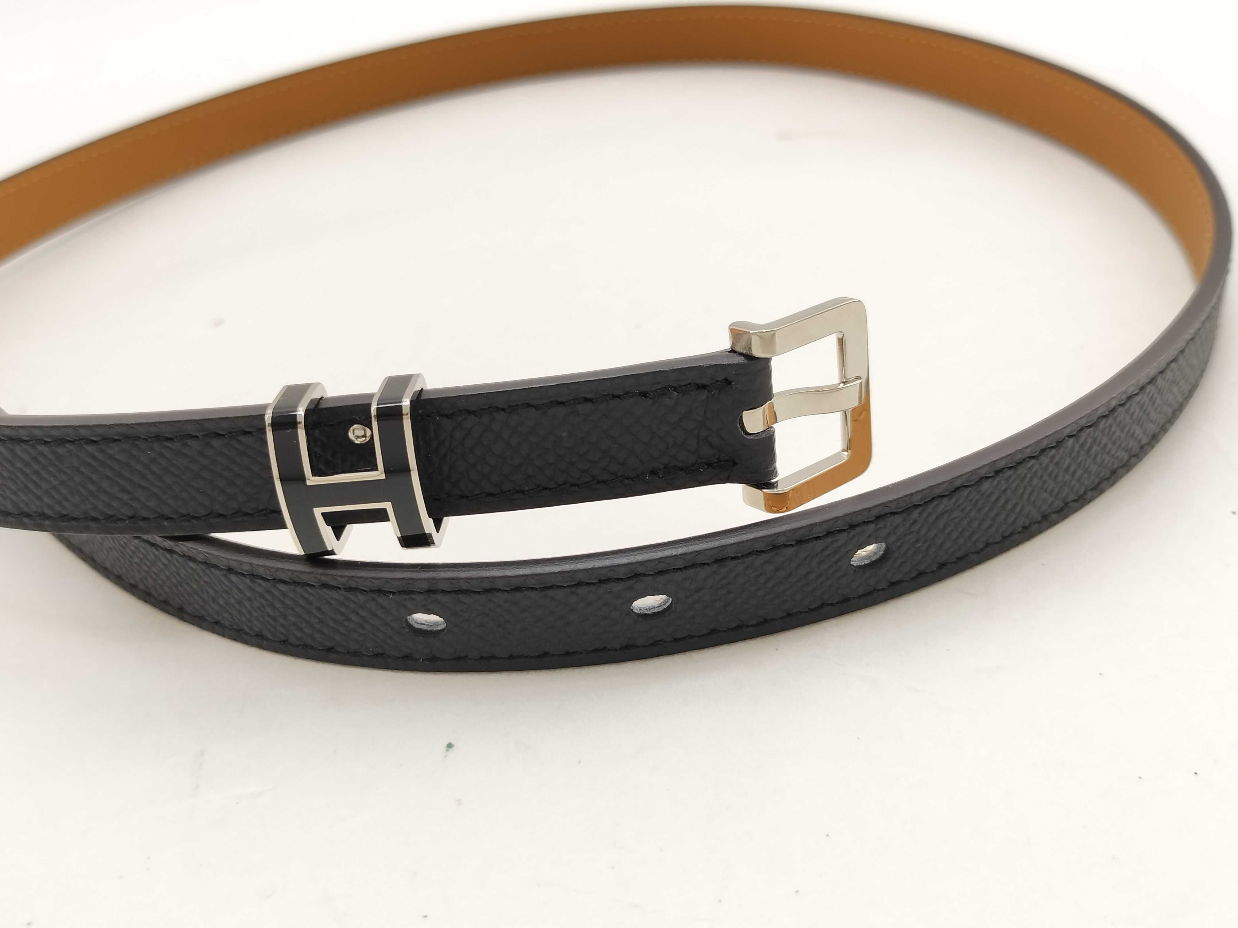 Pop H Belt 13mm "70" Black x Brown B Stamp Hermes Belt — view 6