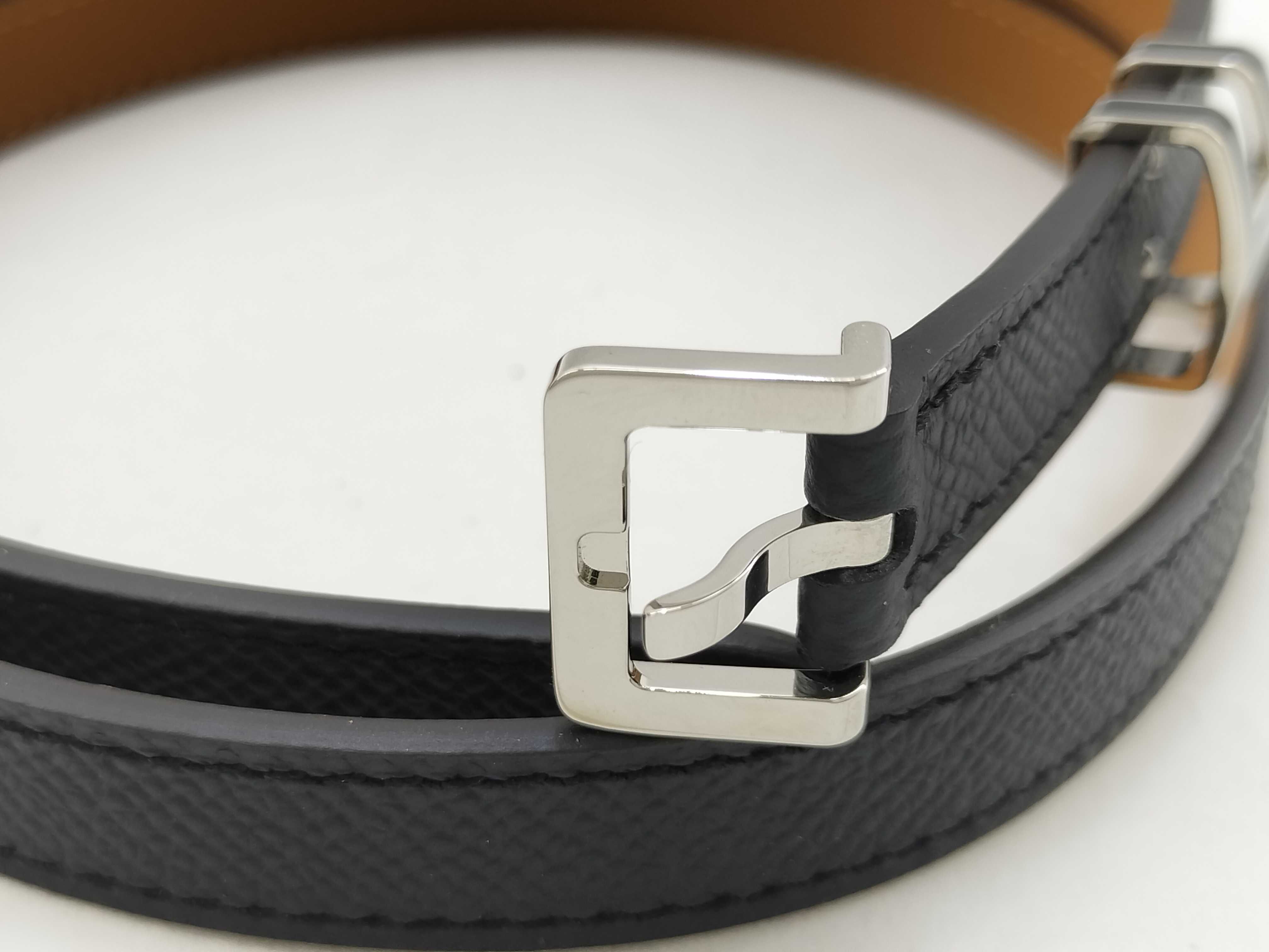 Pop H Belt 13mm "70" Black x Brown B Stamp Hermes Belt — view 10