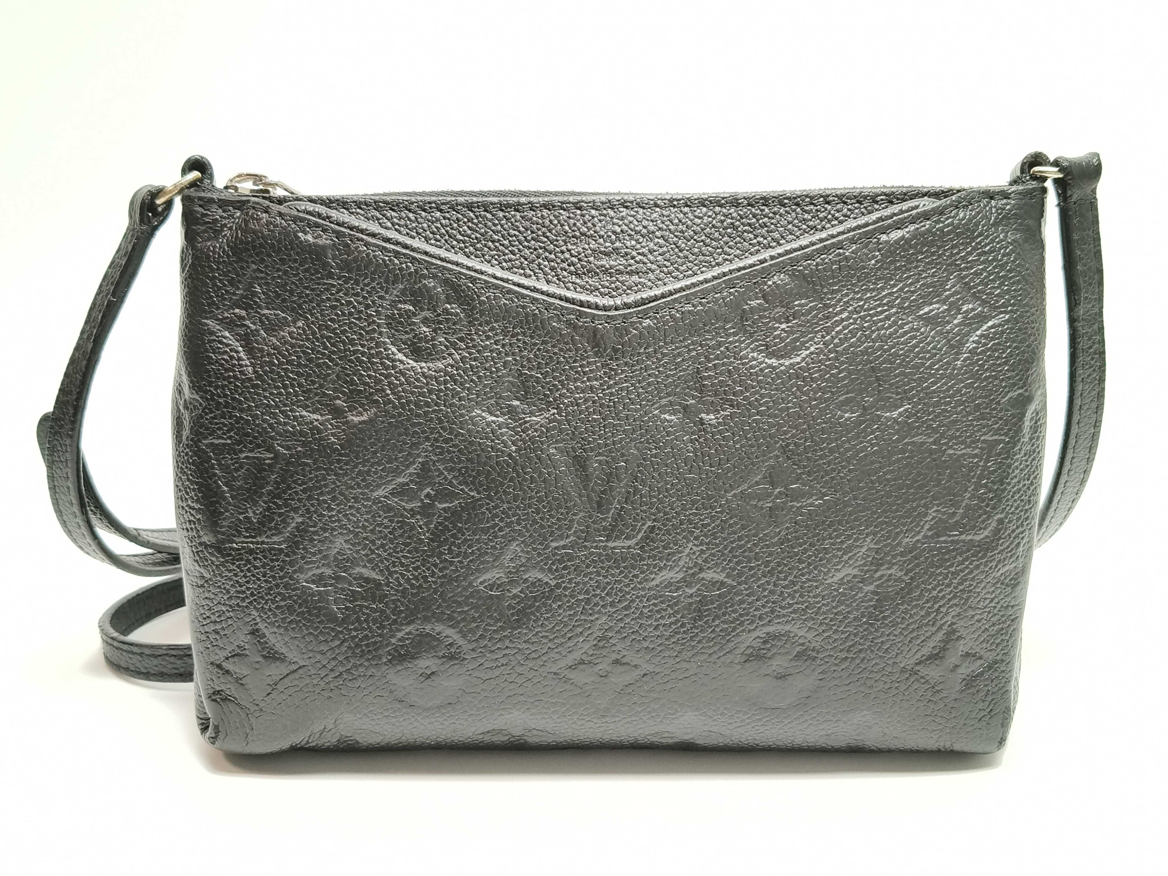 Monogram Empreinte Leather Shoulder Bag, Black, Serial Number