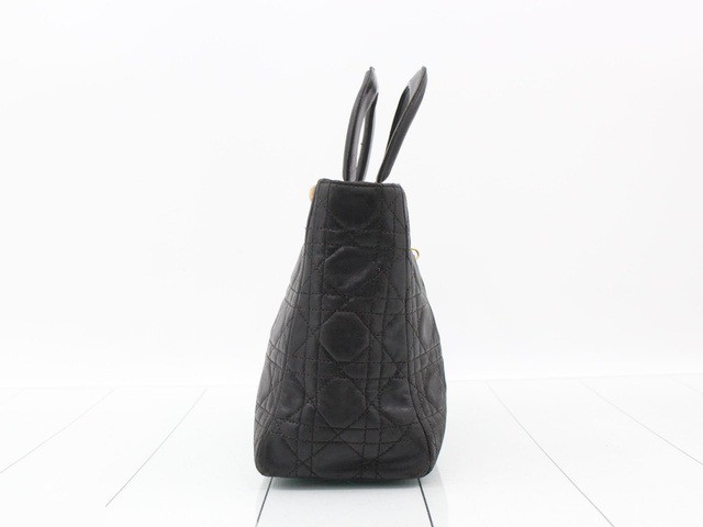 Lady Dior Lambskin Black Cannage 2-Way Handbag — view 4