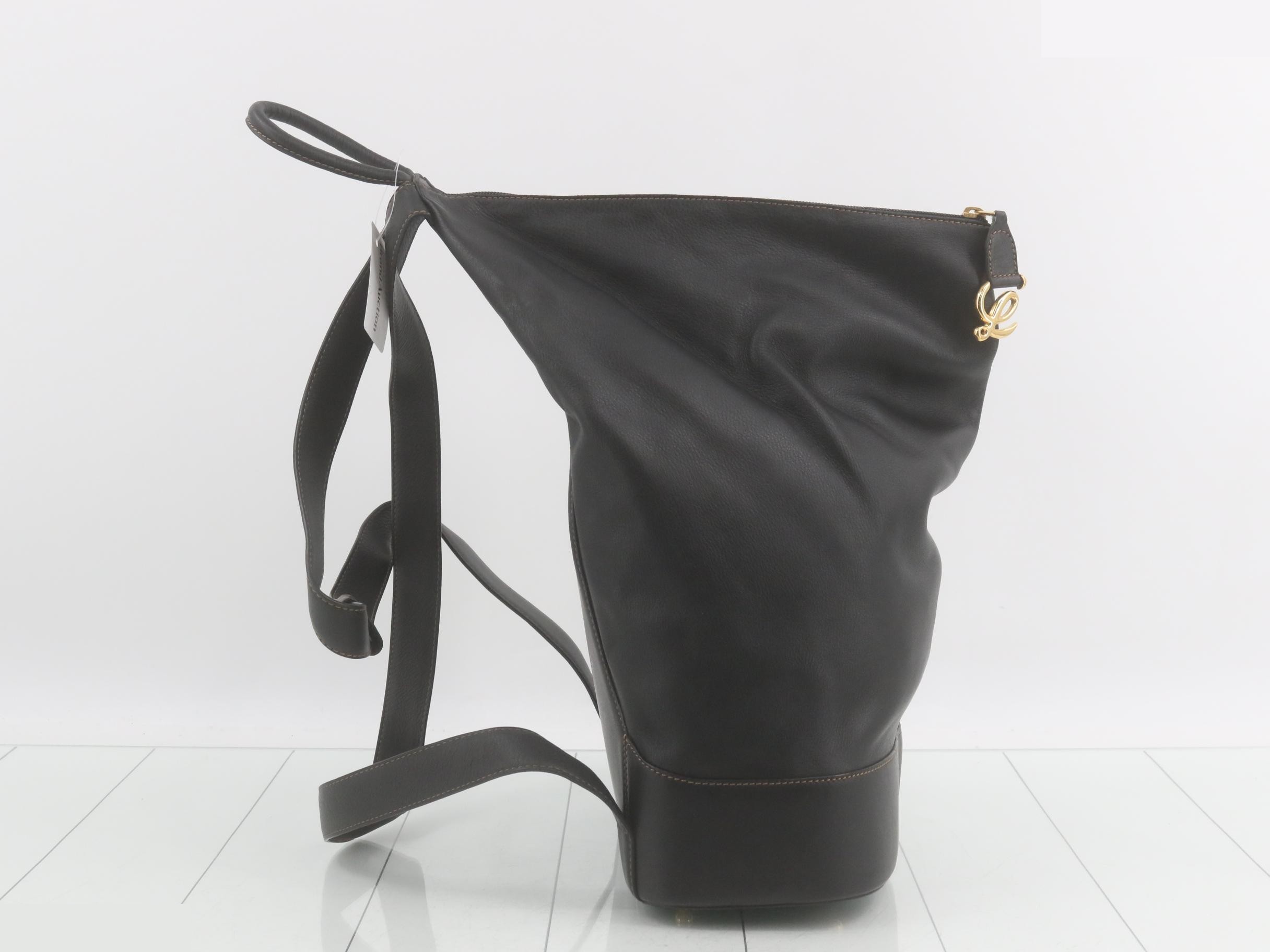 Anton Backpack, Leather, Black — view 4
