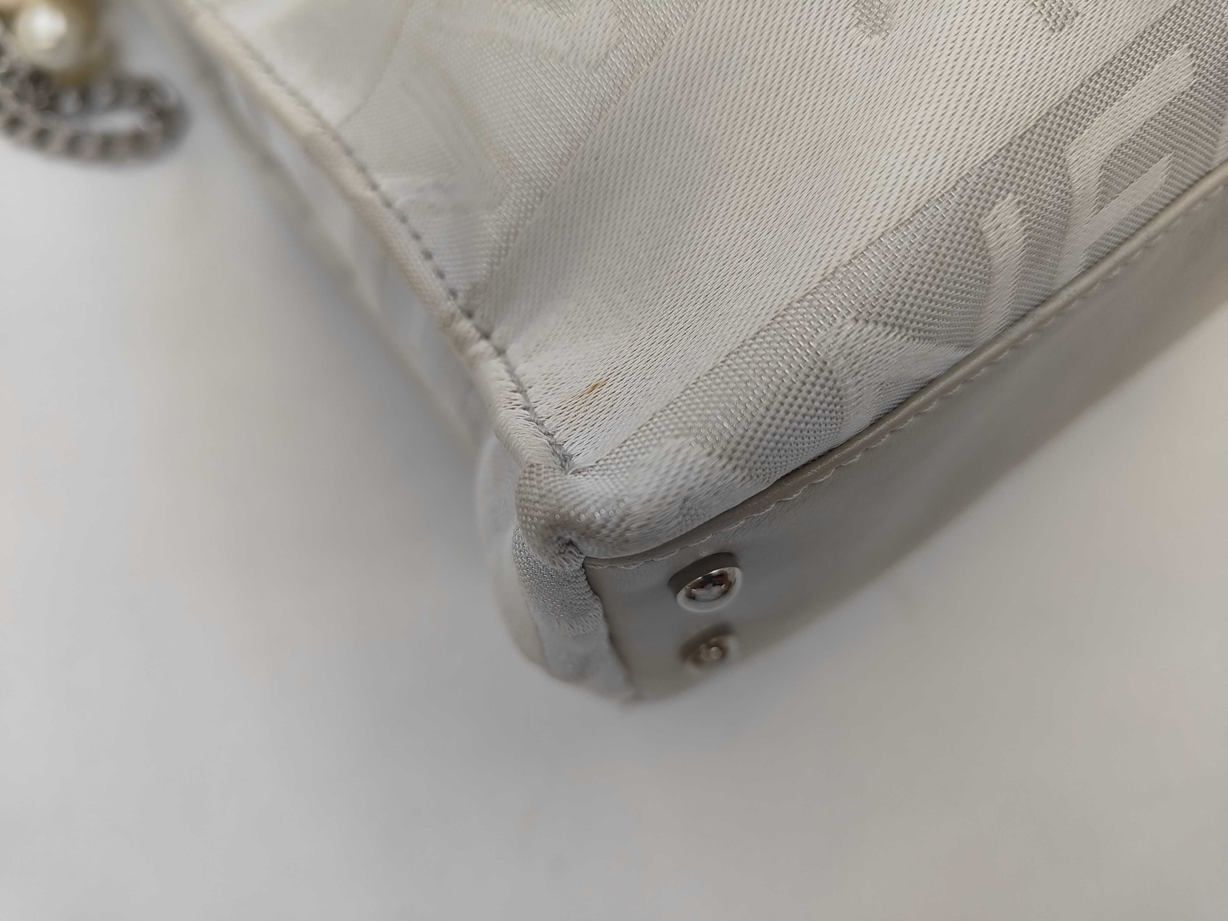 Ginza Limited Ephemer Shoulder Bag Canvas x Leather White x Silver SV Hardware 9567851 Shoulder Bag — view 7