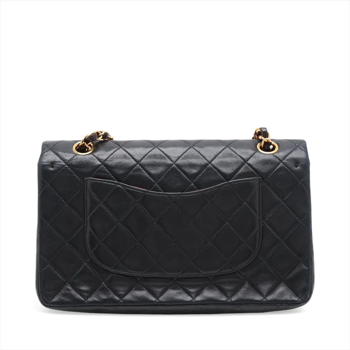 Matelassé 25 Lambskin Double Flap Double Chain Bag, Black with Gold Hardware, 5014421, Series 5, A01112 — view 2