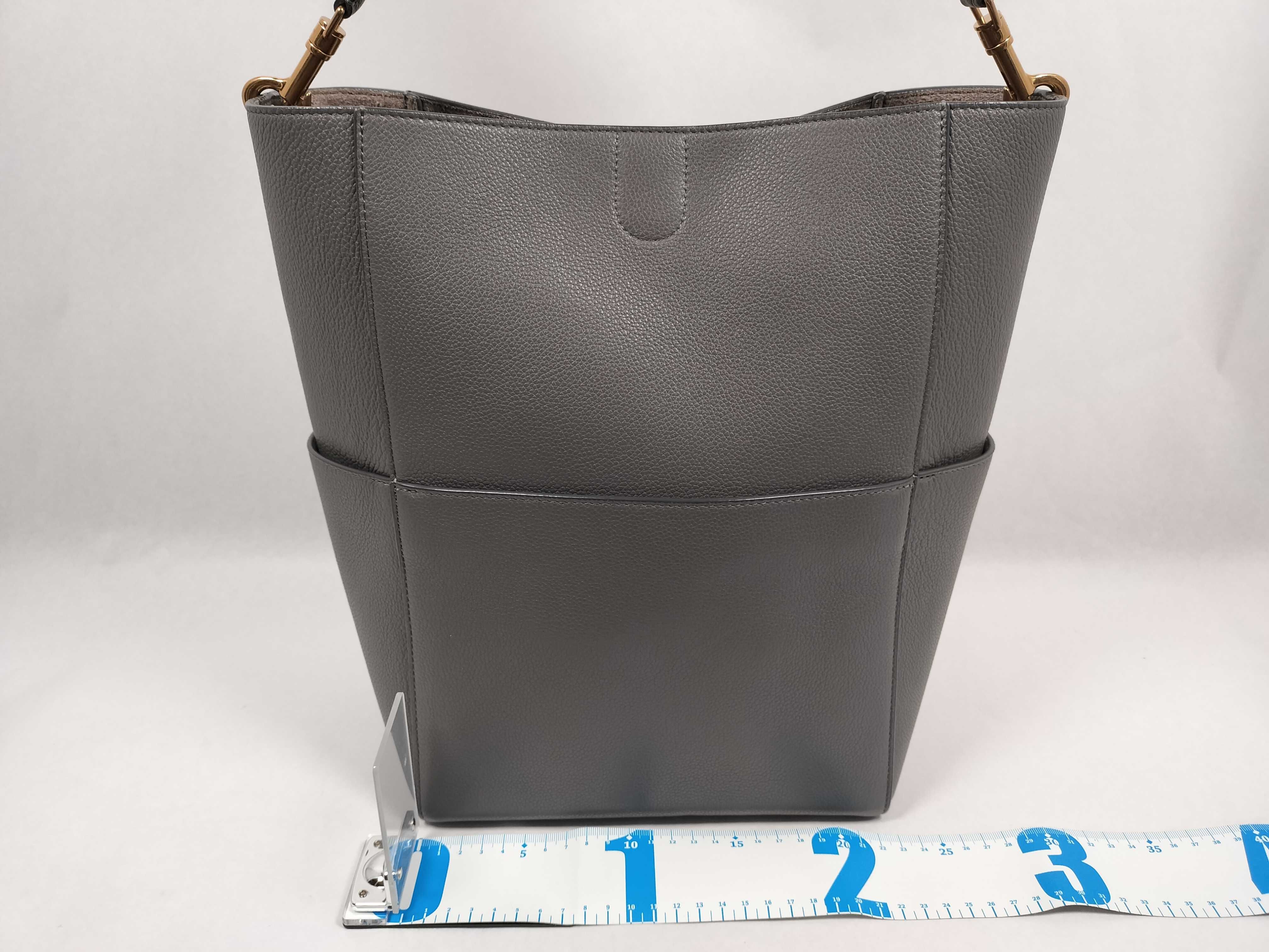 Grey Calfskin Sangour Shoulder Bag — view 2