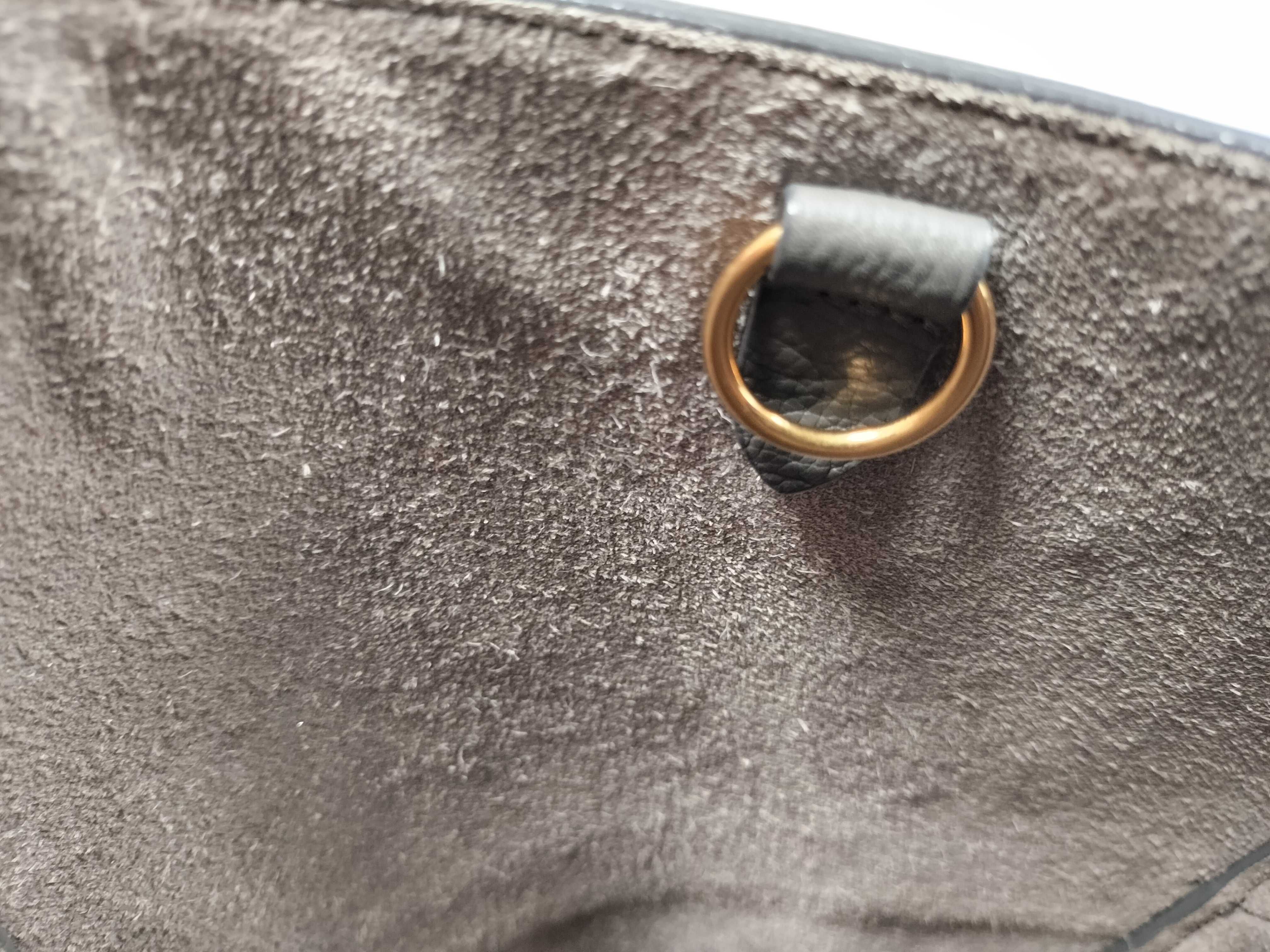 Grey Calfskin Sangour Shoulder Bag — view 14