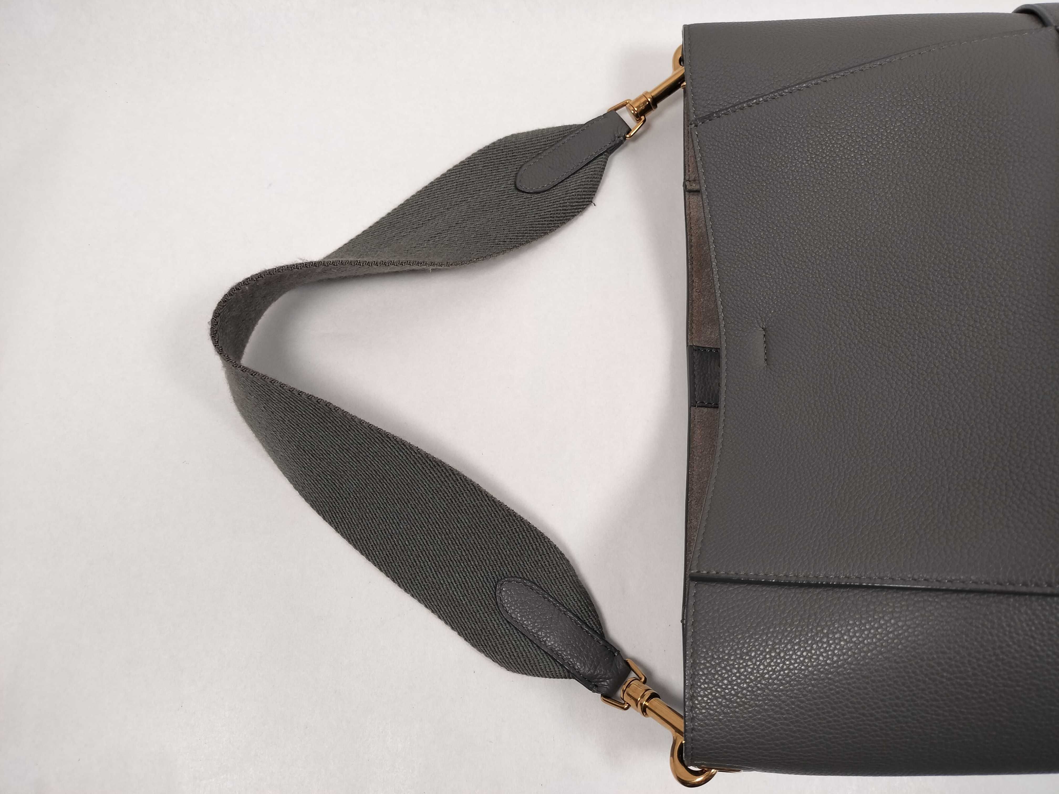 Grey Calfskin Sangour Shoulder Bag — view 3