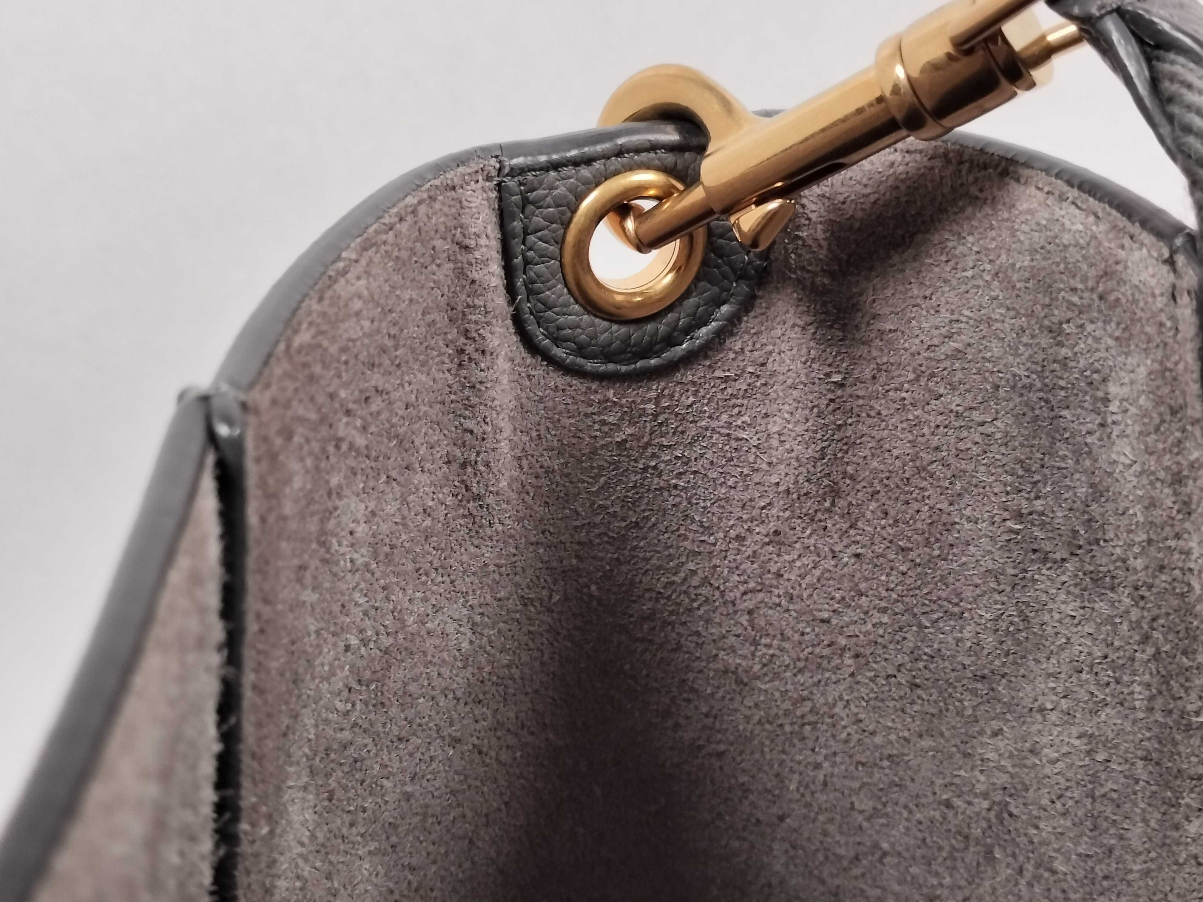 Grey Calfskin Sangour Shoulder Bag — view 8