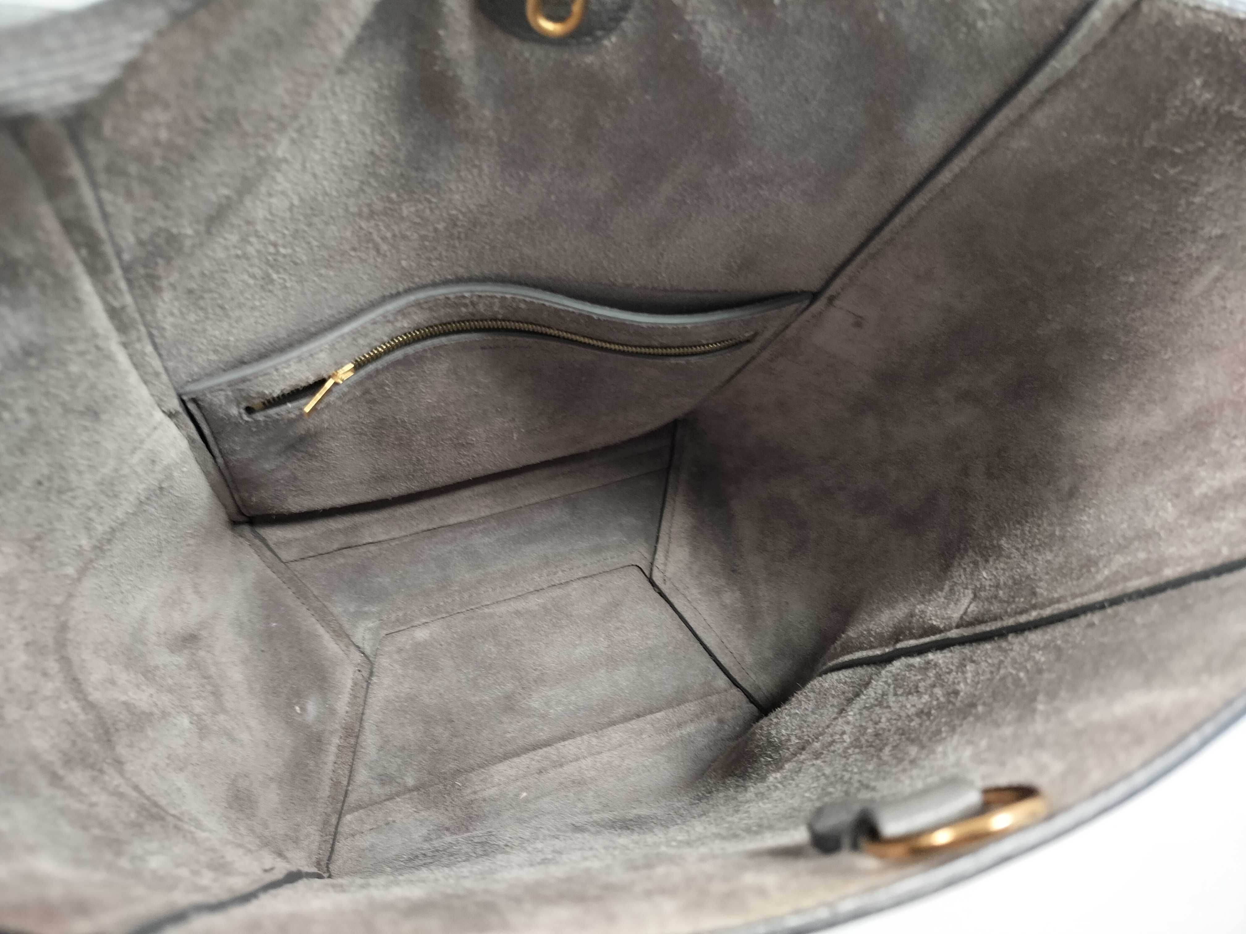 Grey Calfskin Sangour Shoulder Bag — view 9