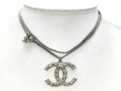 Coco Mark Rhinestone Necklace A14P, Chain approx. 60cm