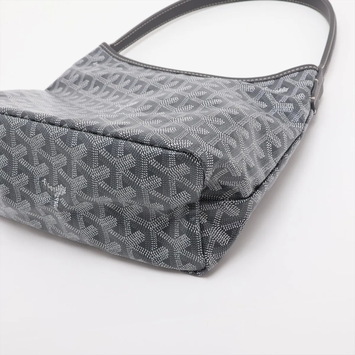 Bohème Mini PVC x Leather Shoulder Bag, Gray — view 3
