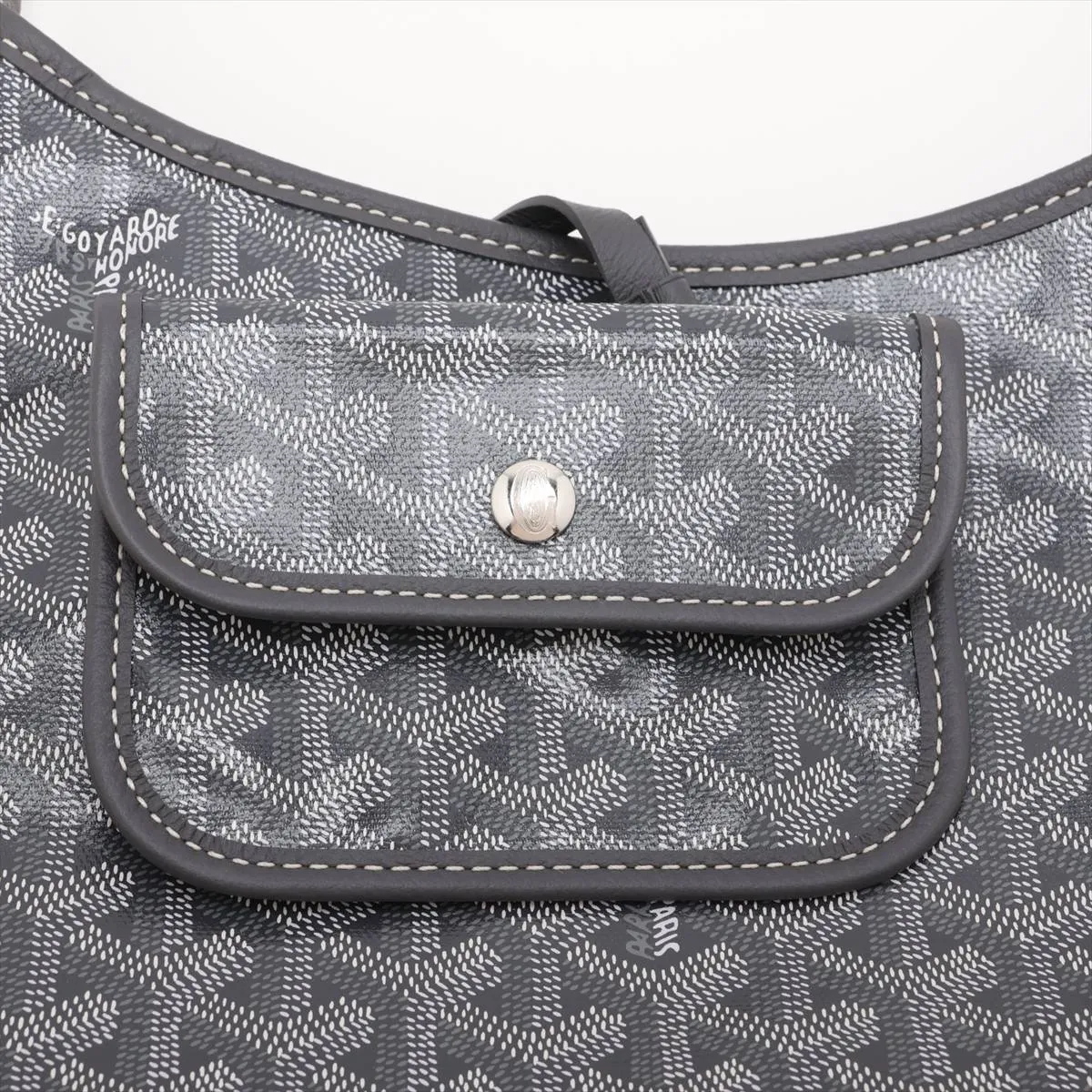 Bohème Mini PVC x Leather Shoulder Bag, Gray — view 10