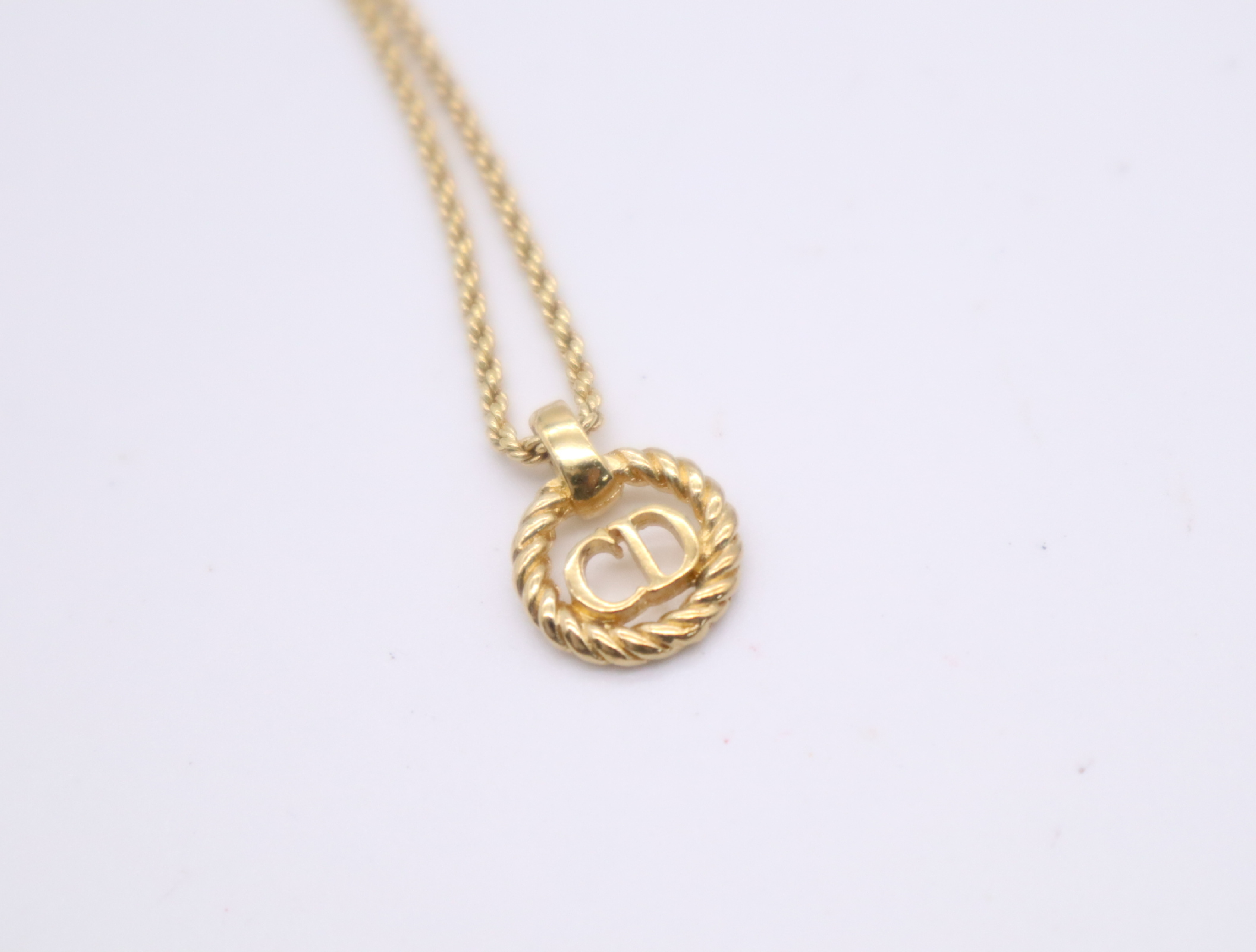 GPCD logo circle motif chain necklace, with box. — view 3