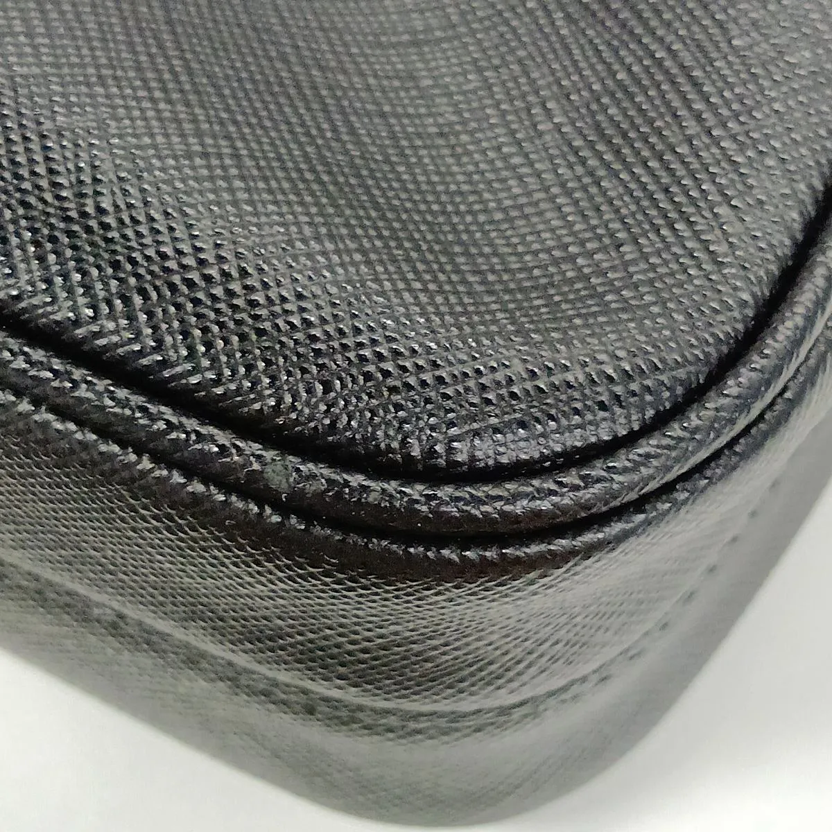 Saffiano Leather 2-Way Shoulder Bag, Black — view 13
