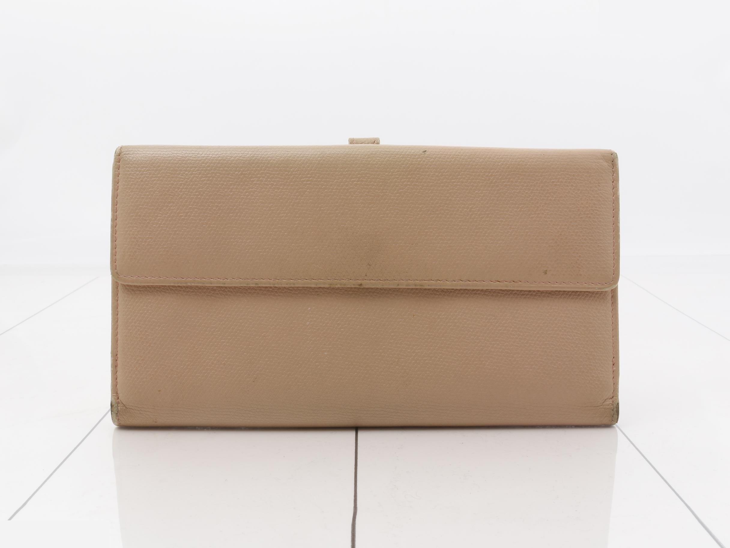 Coco Button Leather Bi-fold Long Wallet — view 2