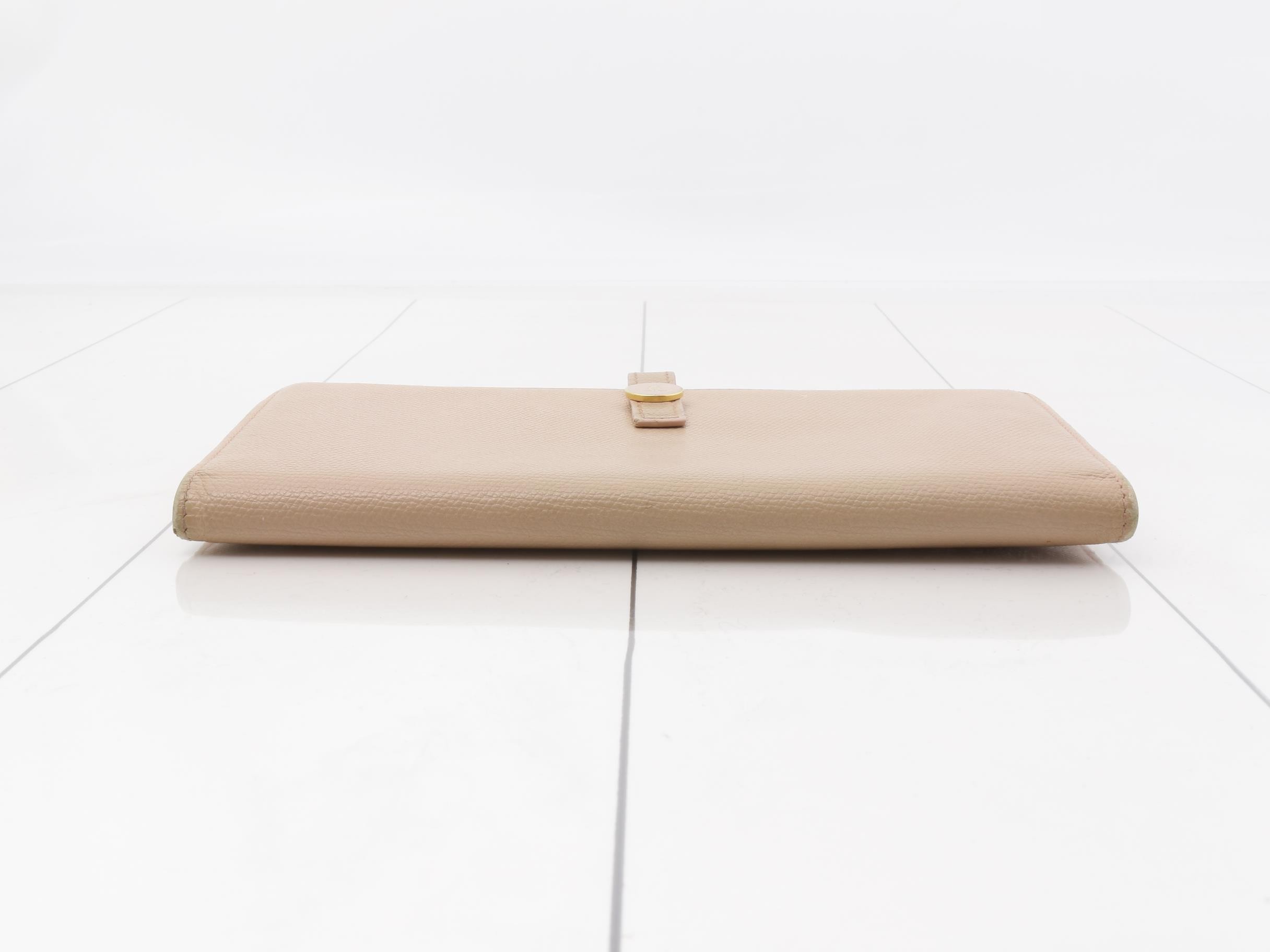 Coco Button Leather Bi-fold Long Wallet — view 3