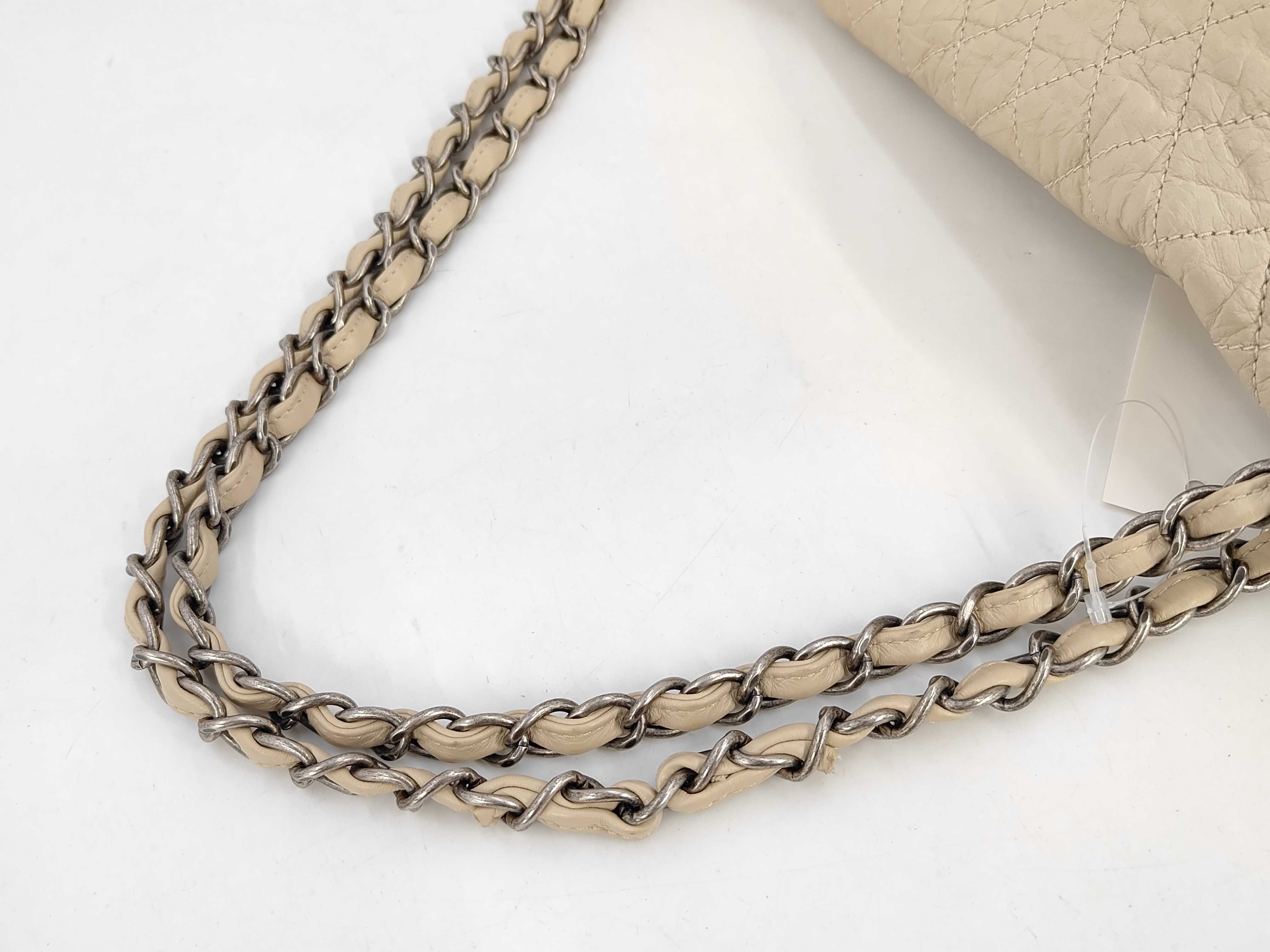 Matelassé Double Chain Shoulder Bag, Vintage Calfskin — view 3