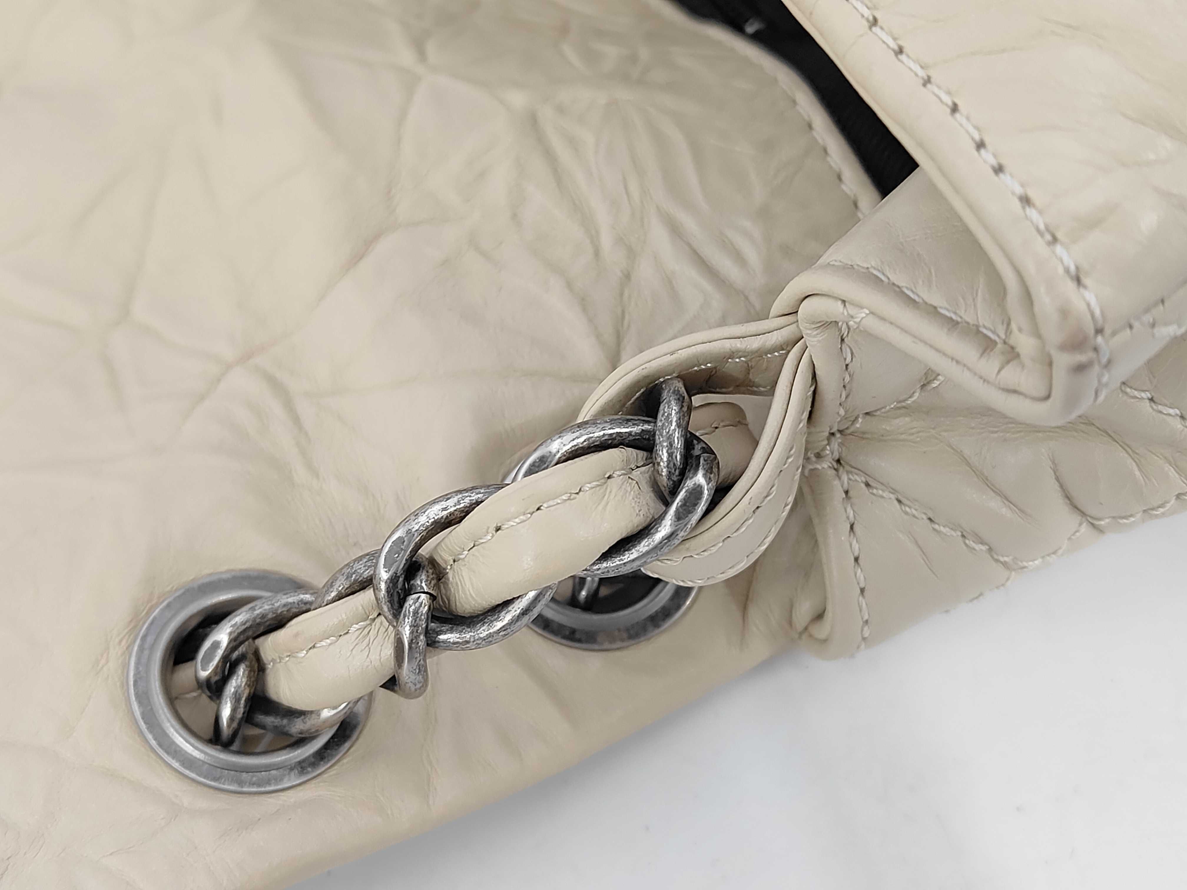 Matelassé Double Chain Shoulder Bag, Vintage Calfskin — view 5