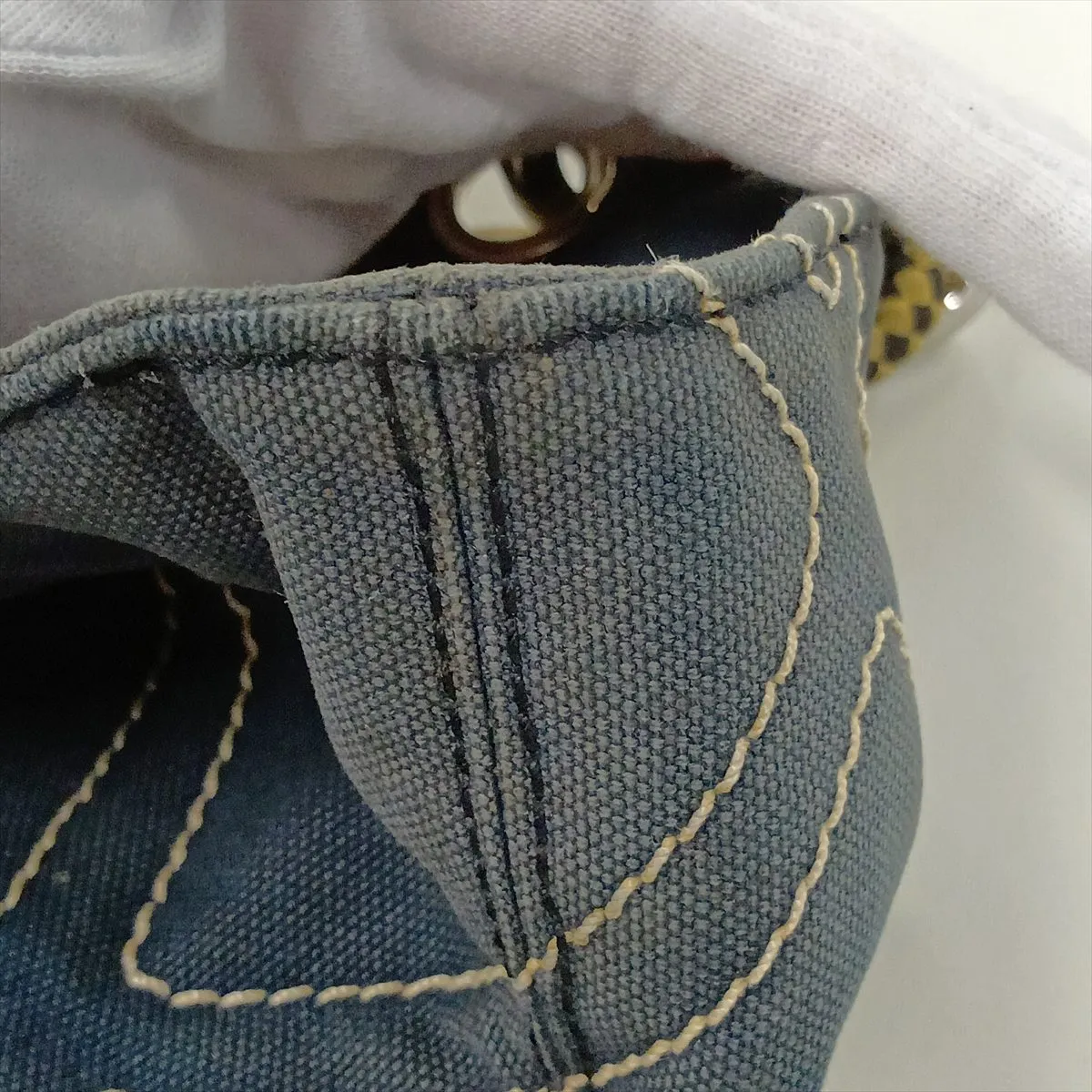 No. 5 Canvas x Leather Tote Bag, Navy, Silver Hardware, 9628512, Series 9 — view 15
