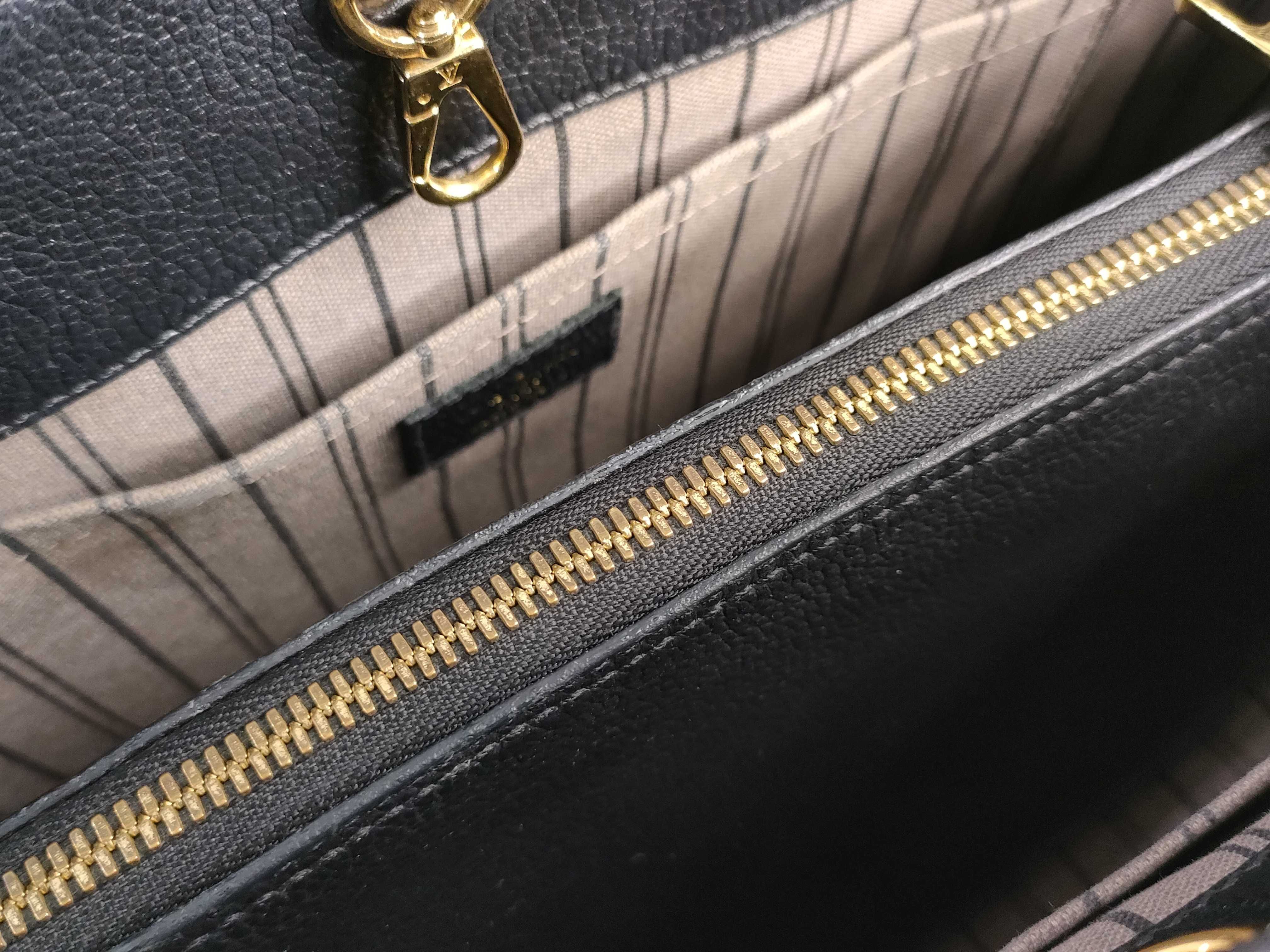 Empreinte Montaigne MM Black Handbag with Gold Hardware and Studs SF0178 — view 8