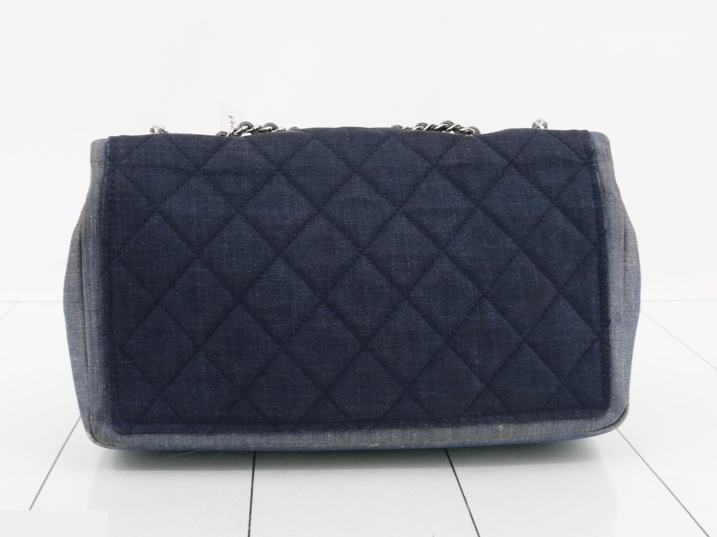 Chain Matelassé Denim Shoulder Bag — view 2
