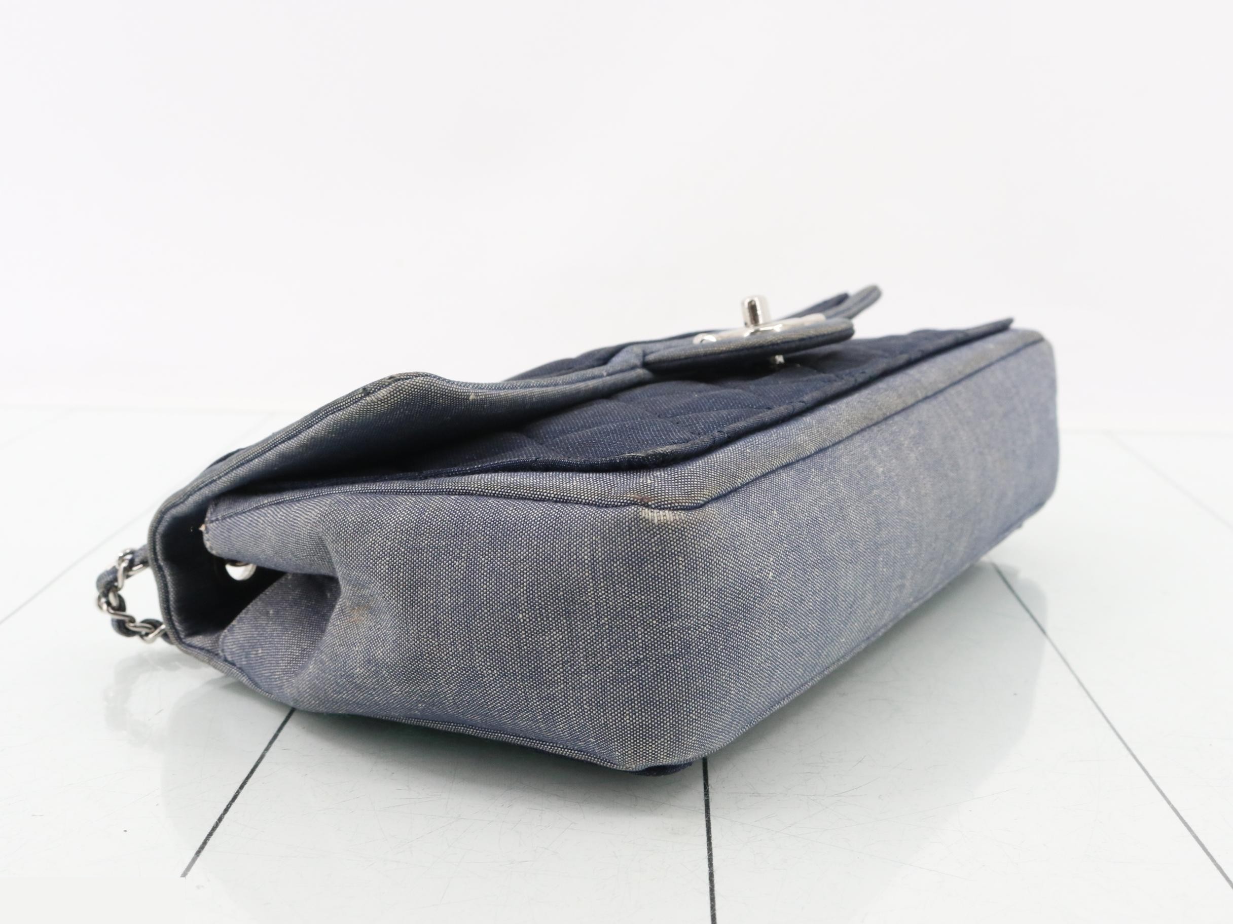 Chain Matelassé Denim Shoulder Bag — view 5
