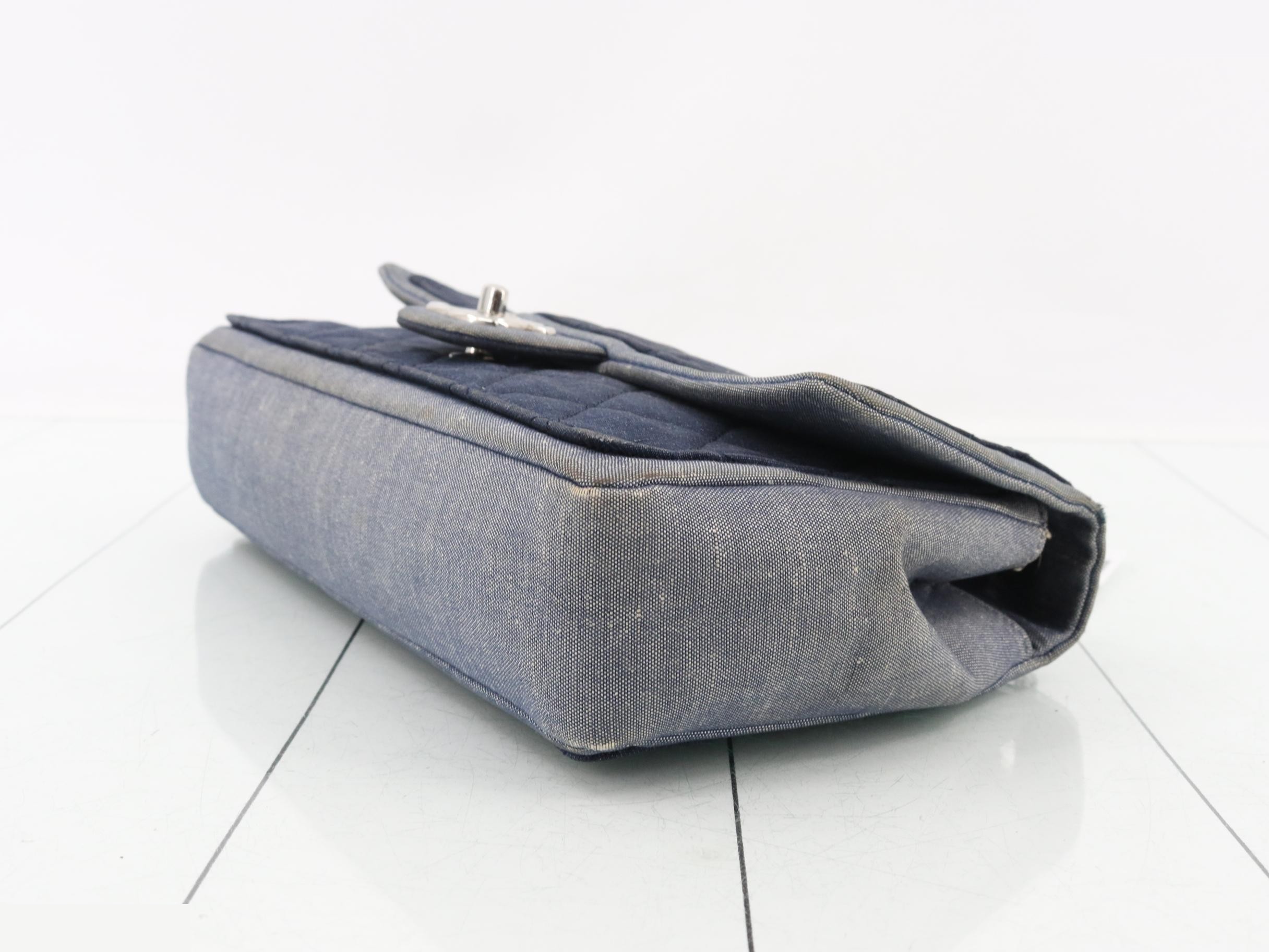 Chain Matelassé Denim Shoulder Bag — view 6