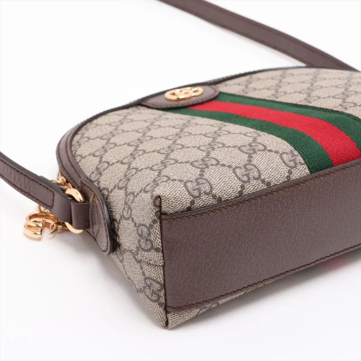 GG Supreme Ophidia PVC x Leather Shoulder Bag, Beige x Brown, 499621 — view 4
