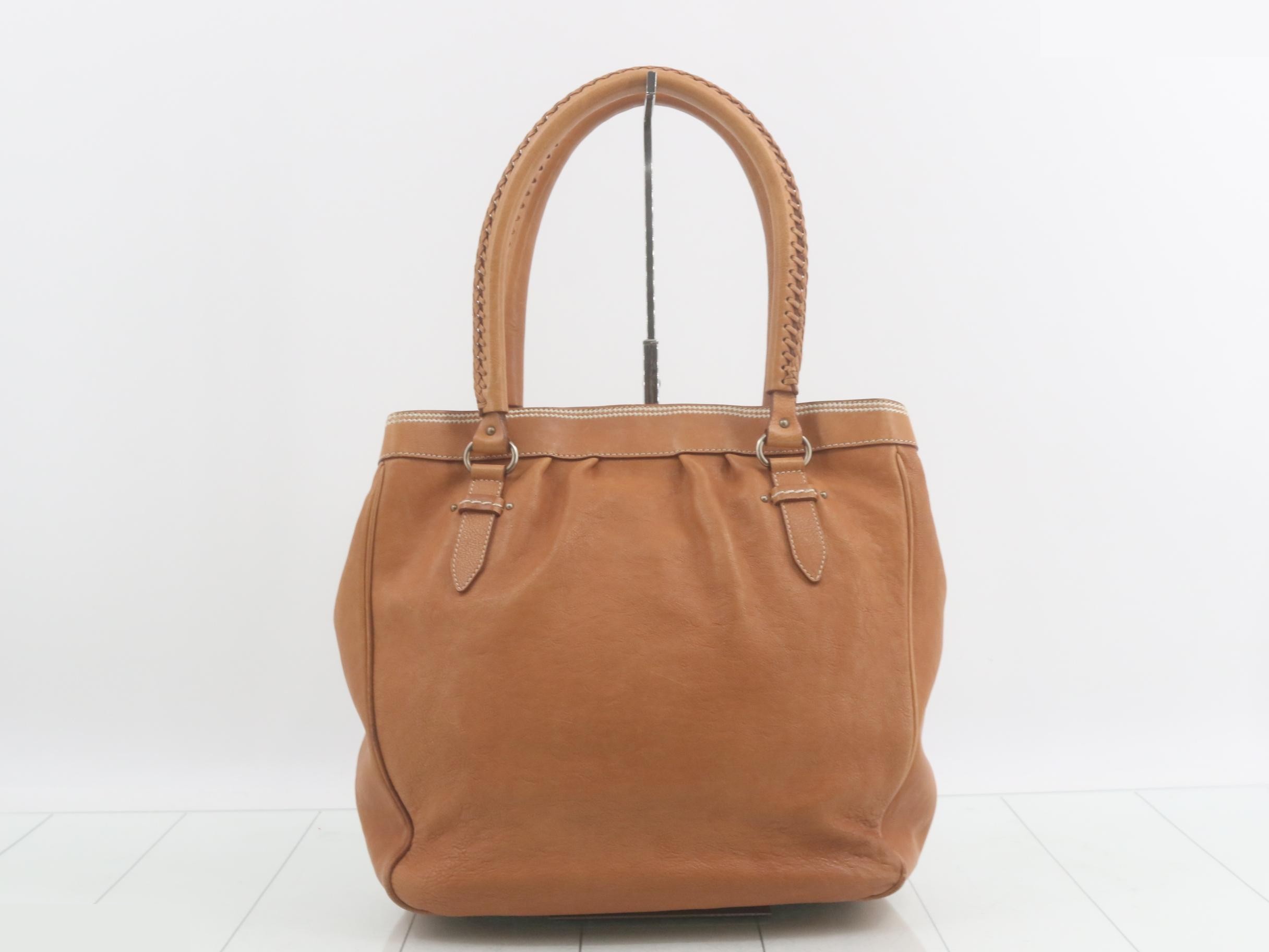 Shoulder bag, brown leather — view 2