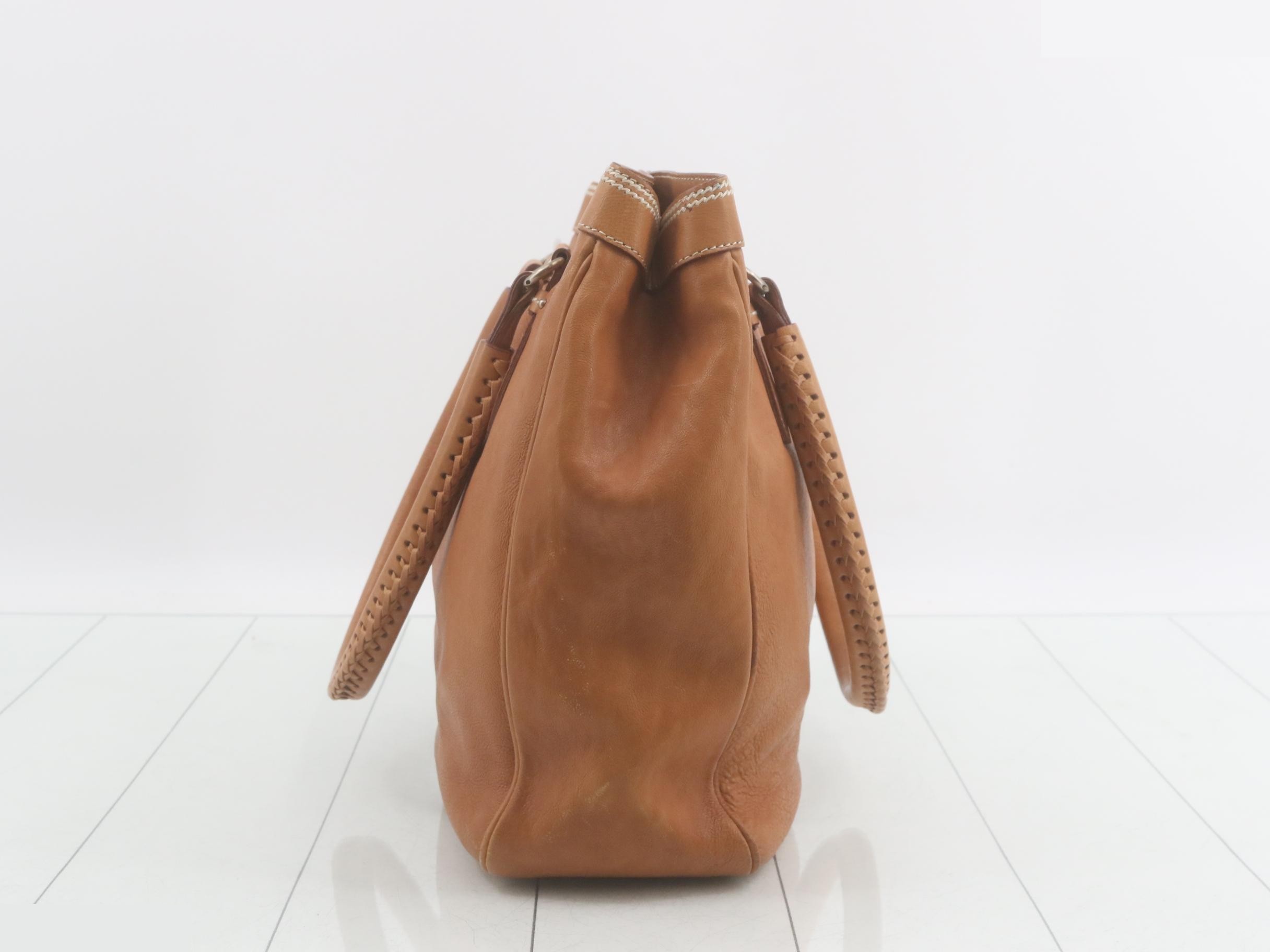 Shoulder bag, brown leather — view 3