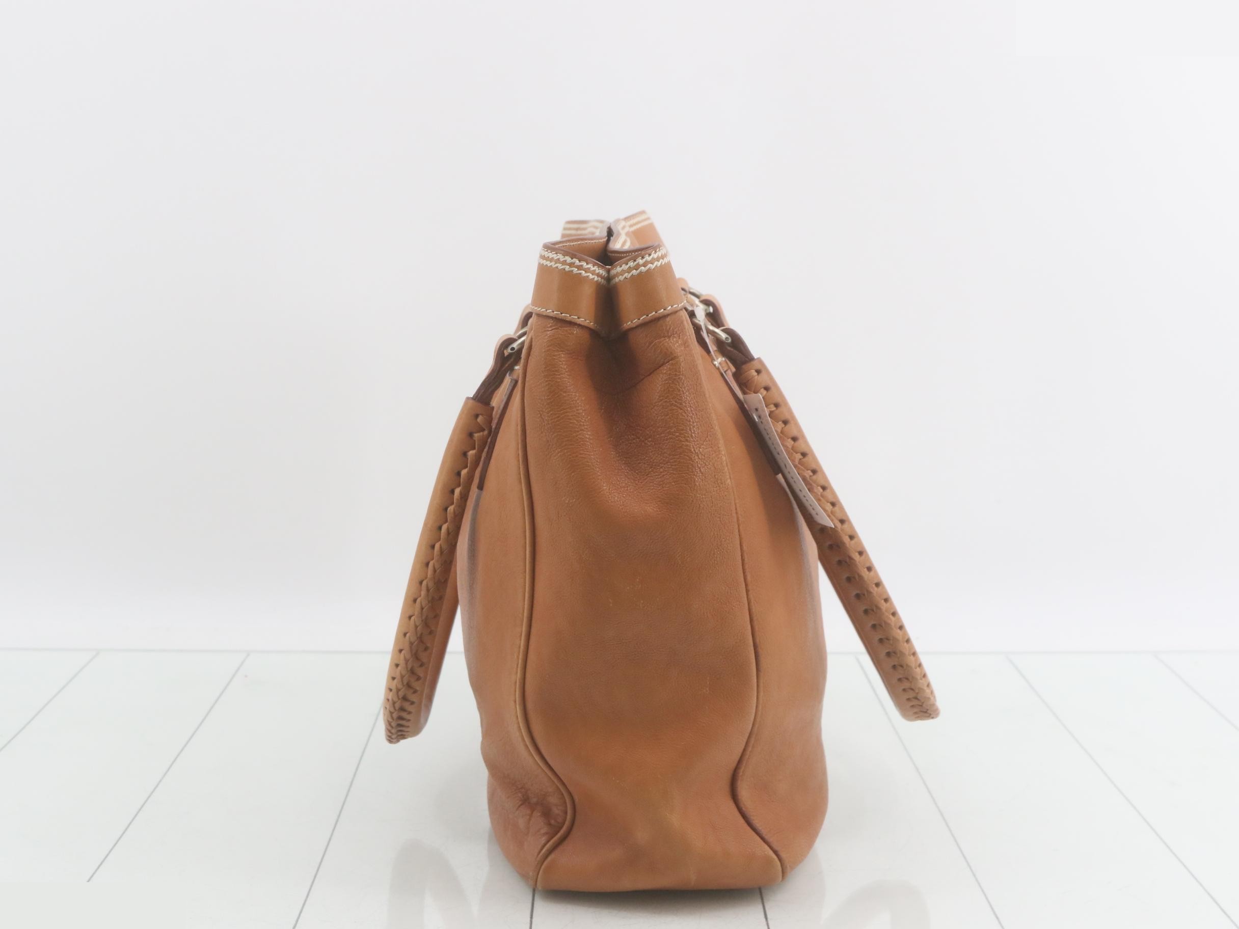 Shoulder bag, brown leather — view 4