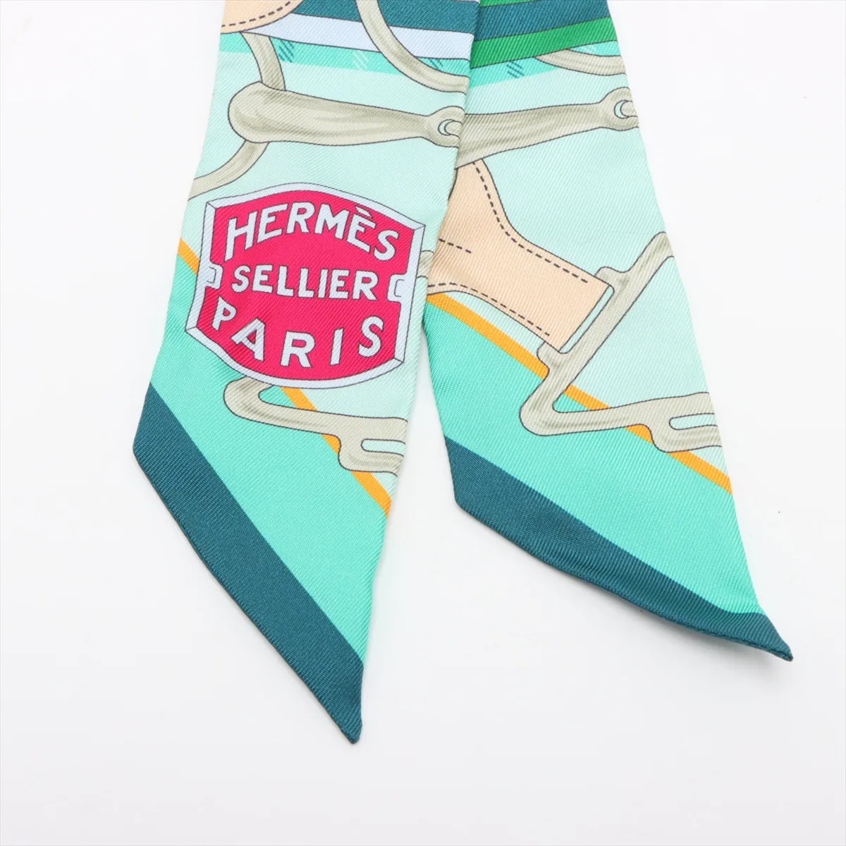 Twilly TATERSALE Tattersall Scarf Silk Green — view 2