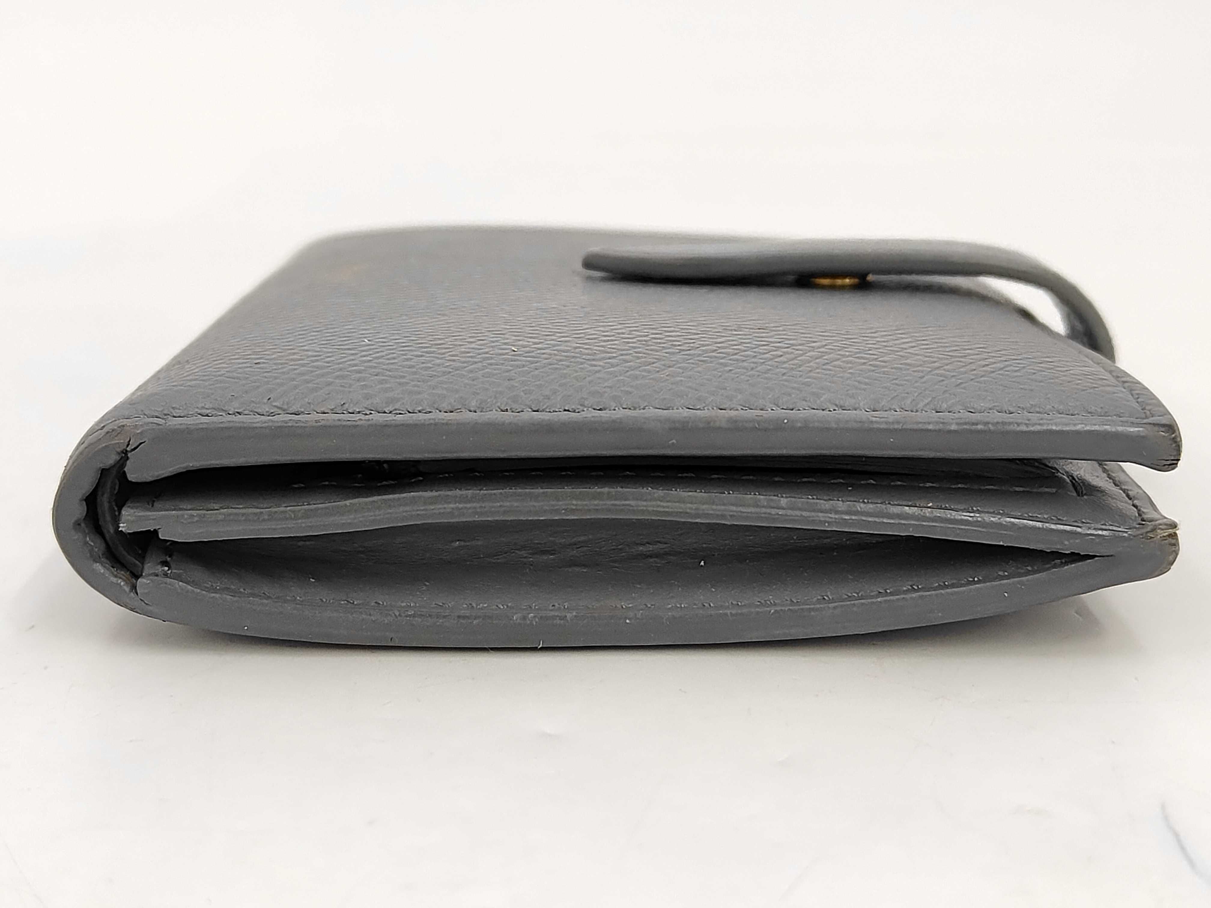 Leather Medium Strap Wallet, Gray — view 4
