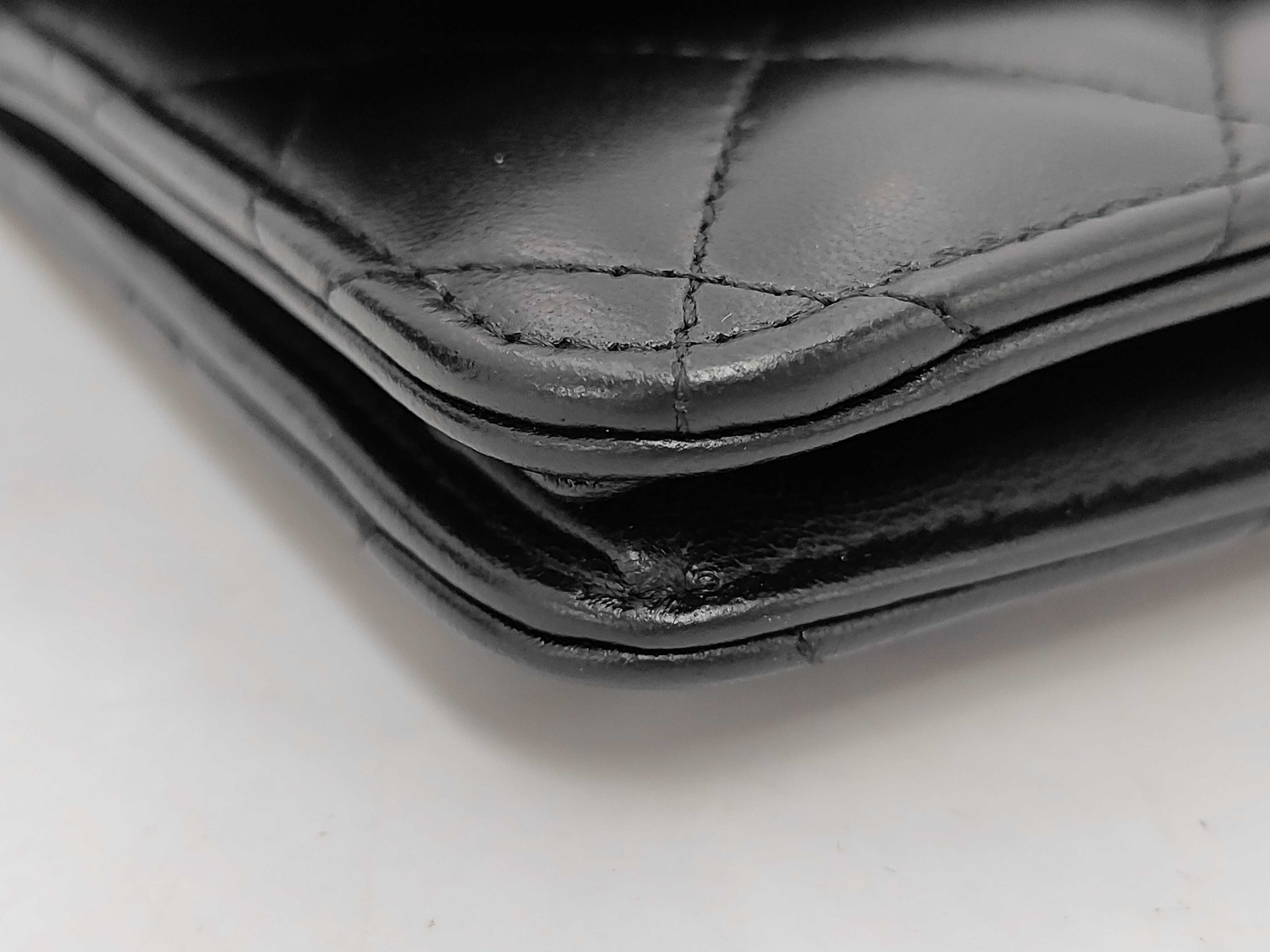 Matelassé Chain Wallet, Lambskin, Black, Silver Hardware, Shoulder Bag — view 4
