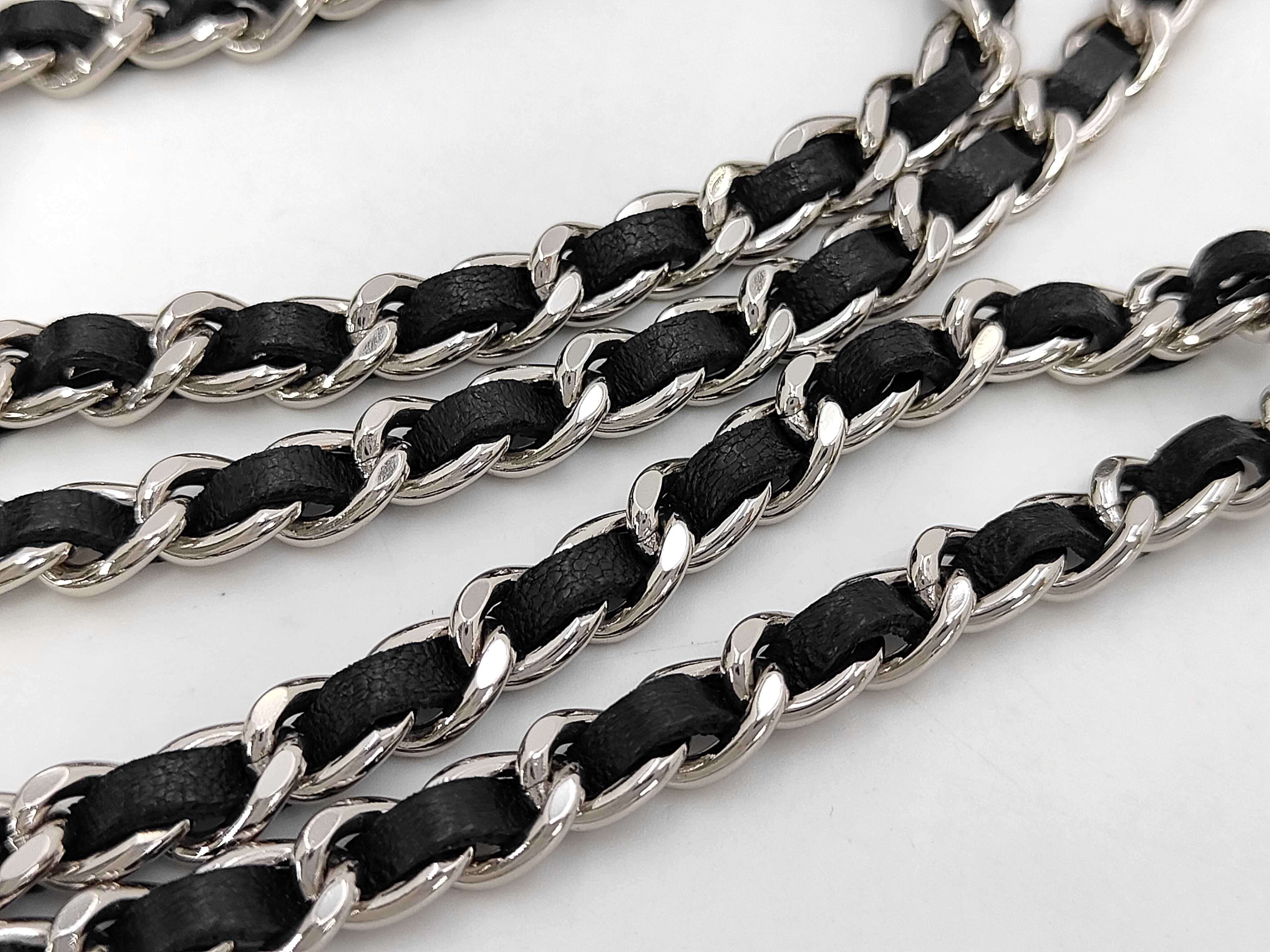 Matelassé Chain Wallet, Lambskin, Black, Silver Hardware, Shoulder Bag — view 6