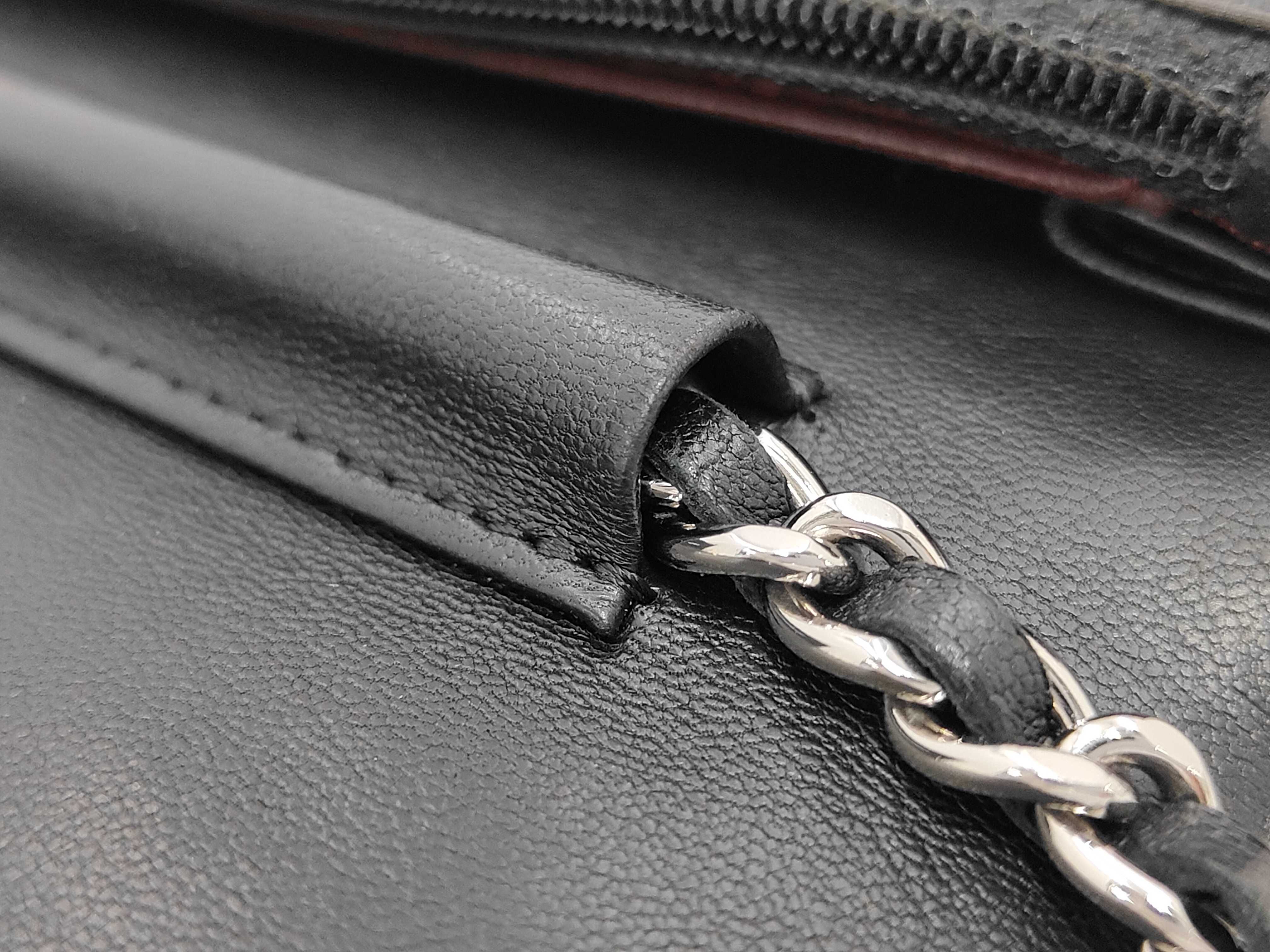 Matelassé Chain Wallet, Lambskin, Black, Silver Hardware, Shoulder Bag — view 10