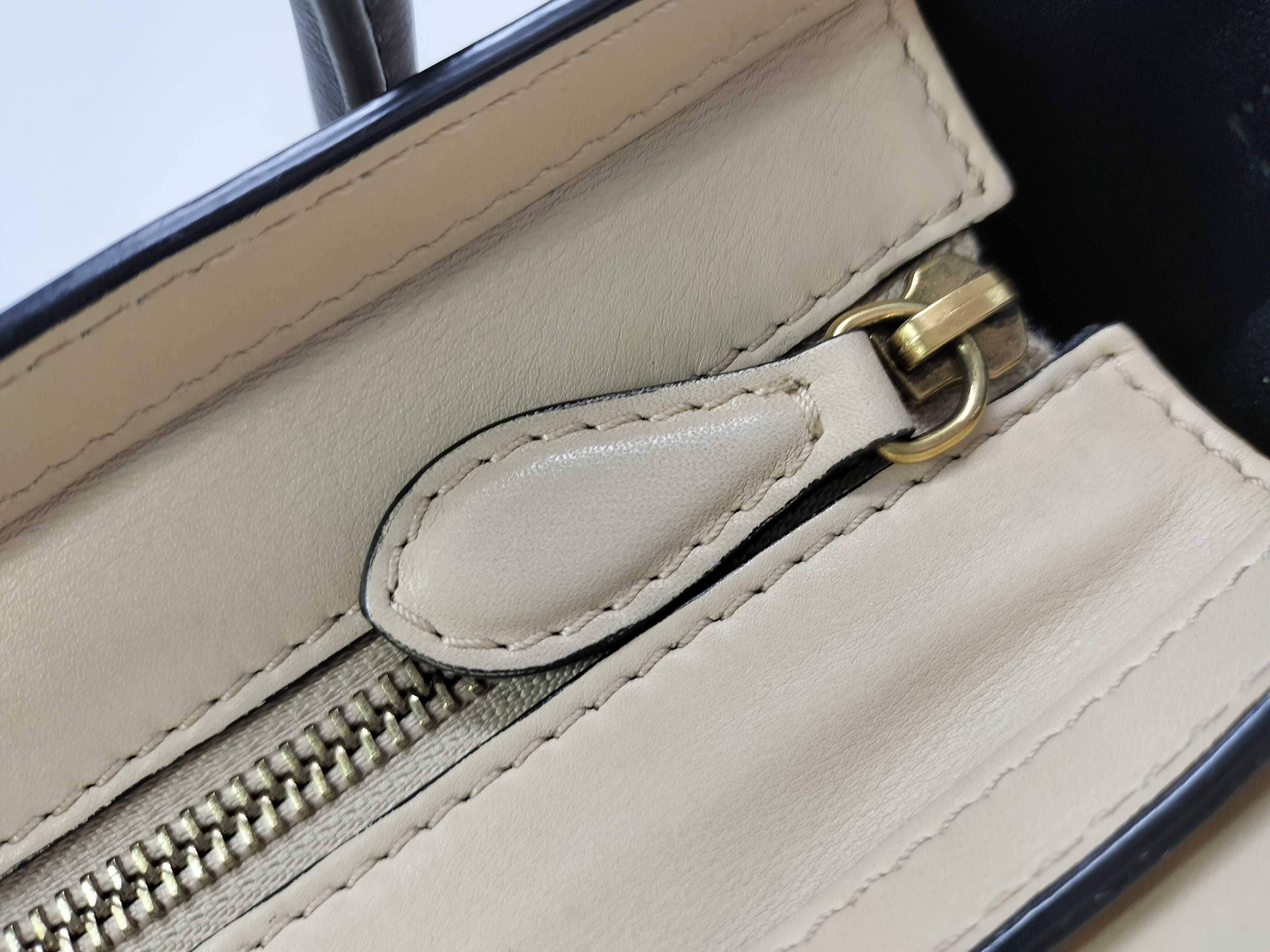 Luggage Nano Shopper Leather 2-Way Handbag, Beige — view 14