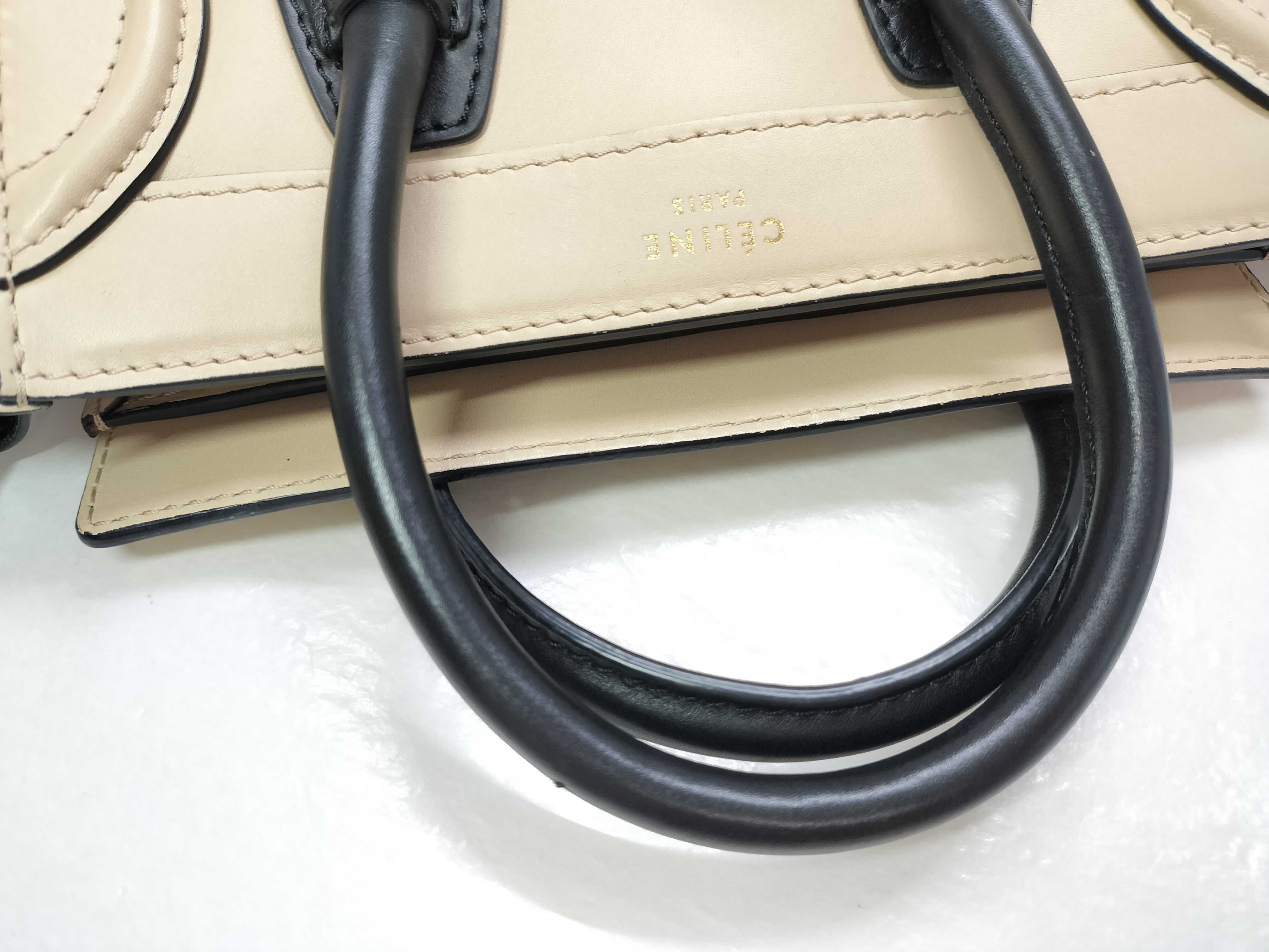 Luggage Nano Shopper Leather 2-Way Handbag, Beige — view 3